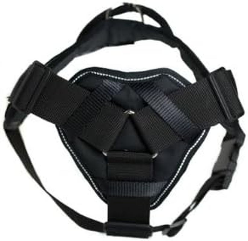 Dean & Tyler Black with Reflective Trim Fun Dog Harness with Padded Chest Piece, on Duty, X-Large, Fits Girth Size 34-Inch to 47-Inch