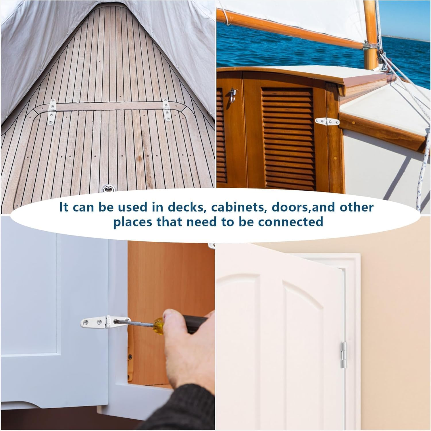 Ariv Hommey Marine Grade Boat Hinge 2 Pieces, 103 X 27MM 316 Stainless Steel Boat Casting Cabin Door Hatch Hinge, Door Hatch Stainless Steel Hinge Mount for Lids, Compartments and Doors image number 3