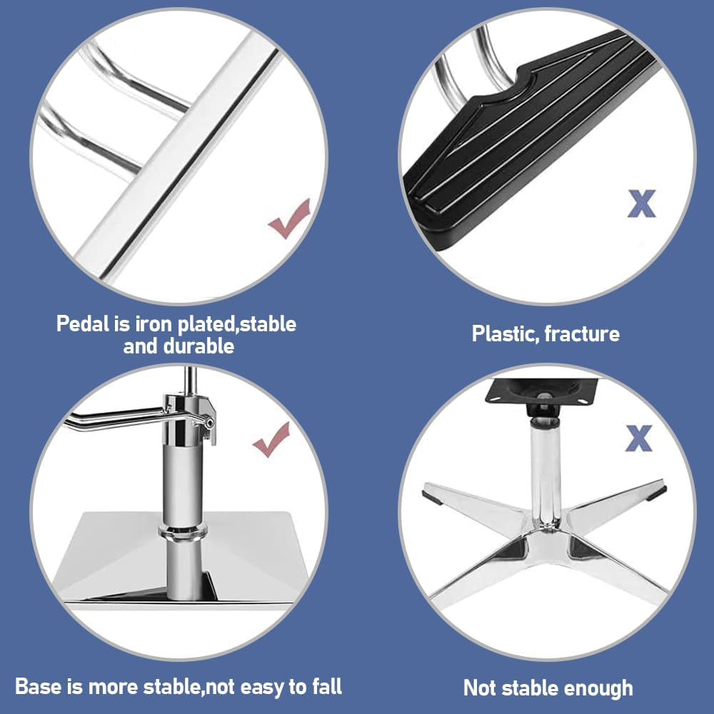 ALSTON Barber Chair 360&deg; Swivel Salon Seat with Foot Rest, Hydraulic Height Adjustable Styling Spa Seat for Hairdressing, Beauty, Tattoo, Max Load 200KG image number 1