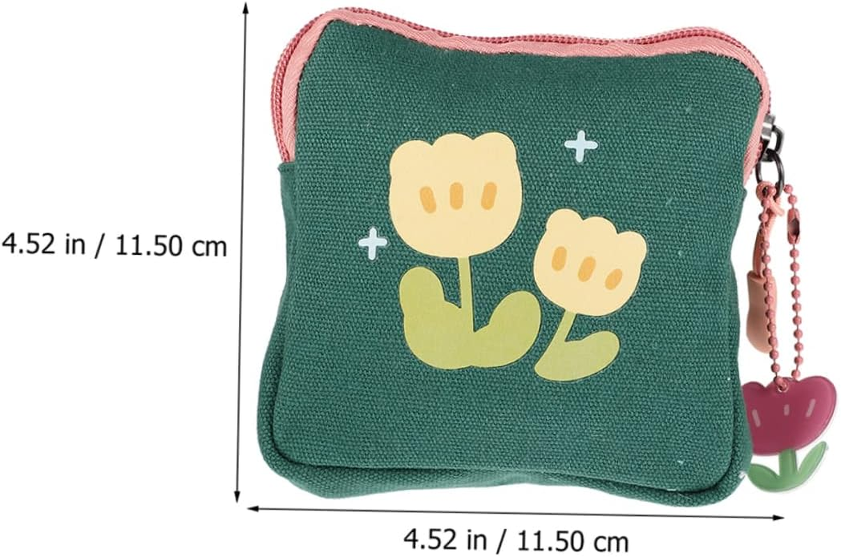 Healeved 6Pcs Sanitary Napkin Organizer Portable Period Bag Sanitary Pad Pouch Zipper Money Pouch Small Tampon Storage Bag for Travel Use image number 4