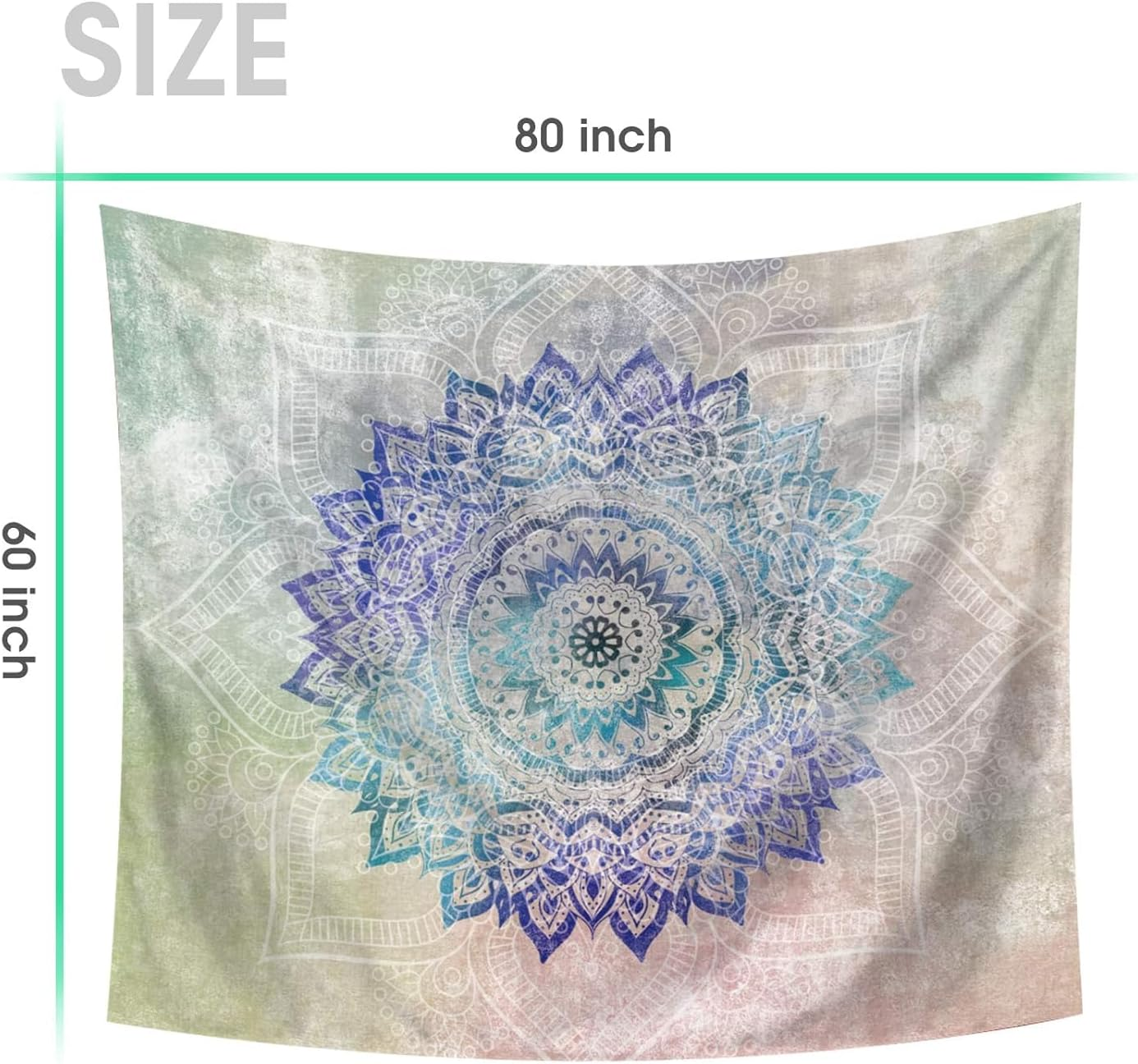 Steadyink&reg; &ndash; Galaxy Mandala Tapestry &ndash; 200X150Cm Blue & White Boho Wall Hanging for Bedroom, Living Room, Meditation &ndash; Abstract Art Fabric Decor