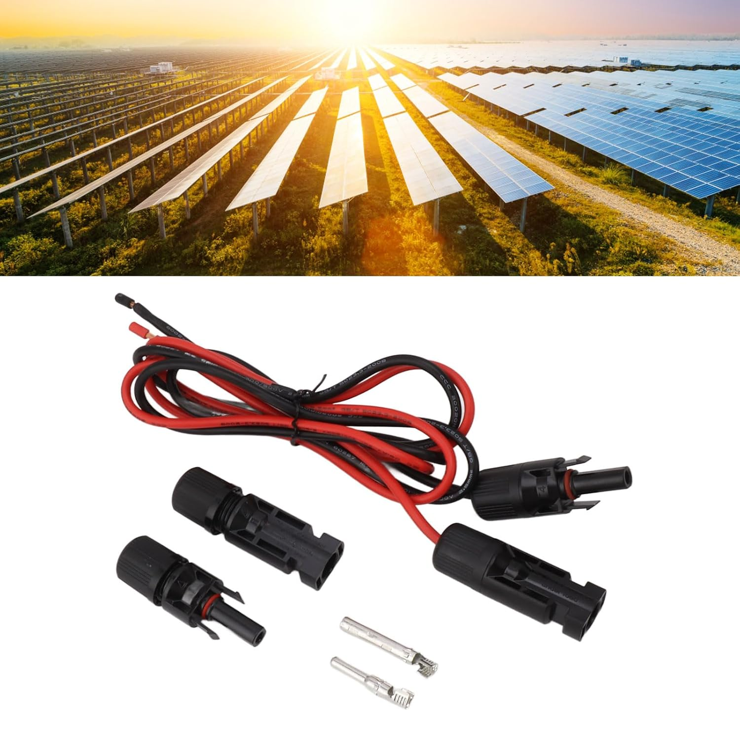 TUWEI Solar Cable, 104Cm/40.9" Power Cable, Compatible with Solar Panel, Battery Pack, Power Station & More, 2-Pack