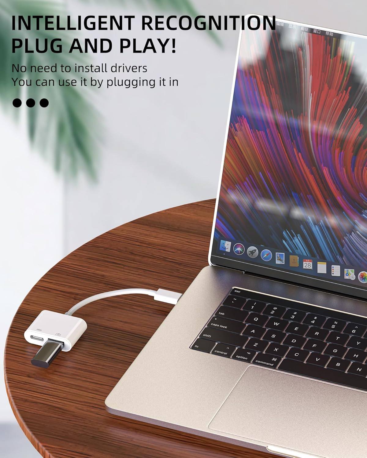 USB a to USBC Adapter(2In1) for Apple for Iphone 15 Pro Max plus for Ipad Type C Charger Converter Thunderbolt Charging Cable OTG Adaptador Keyboard Mouse Flash Drive Splitter Compatible for Samsung image number 3