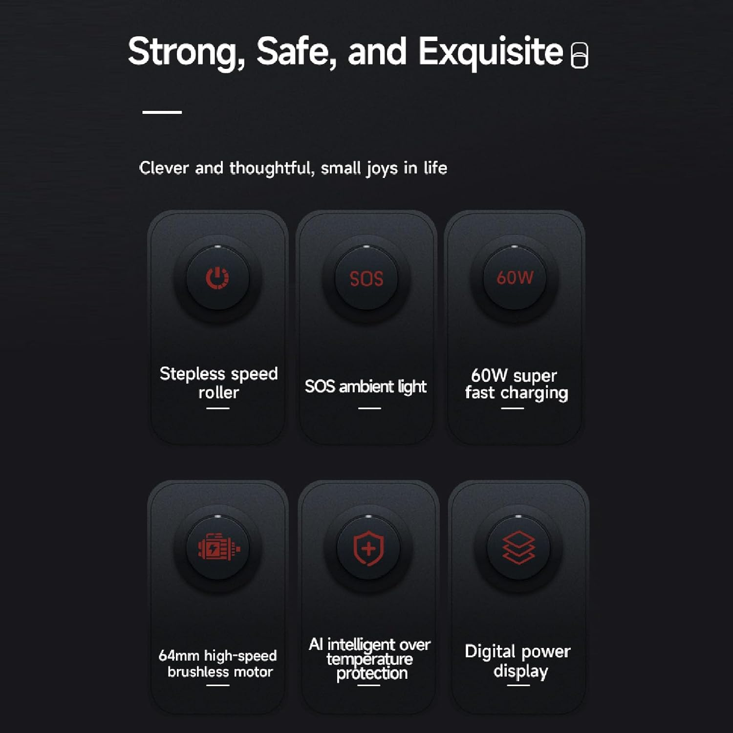 Compressed Air Duster, 500G Thrust 64Mm High Speed Brushless Motor Electric Duster, Built in 16000Mah Battery 60W Fast Charging, Jet Dry Blower, Pc Dusters for Cleaning image number 3