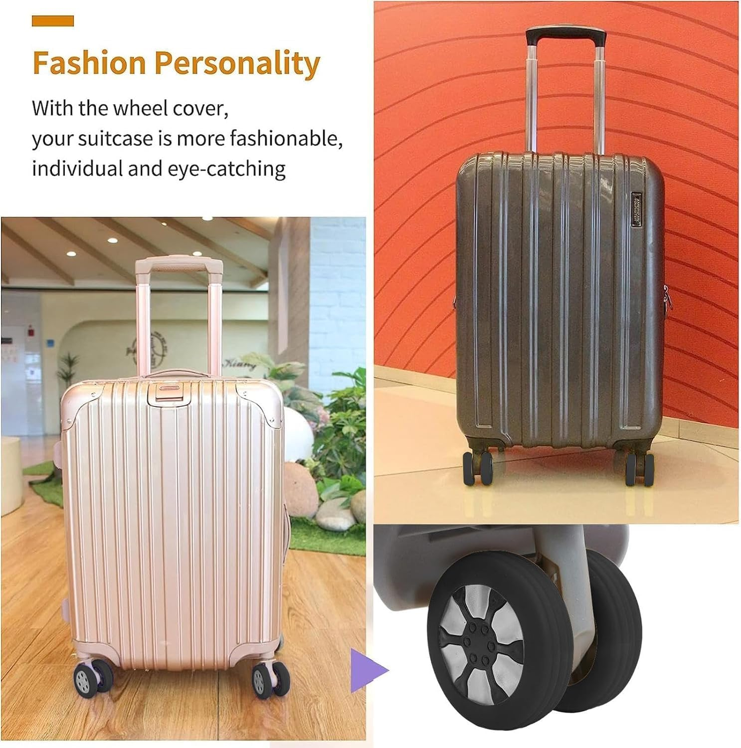 Luggage Wheel Cover | 8PCS Silicone Wheel Covers for Most Luggage | Portable Reduce Noise Suitcase Wheels Cover | Silicone Luggage Accessories