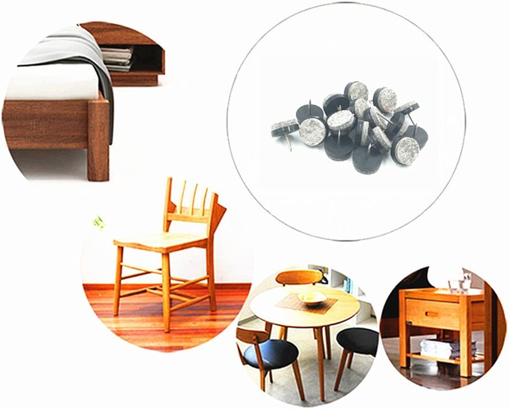 Pack of 40 Heavy Duty Felt Nail-On Slider Glide Pad Furniture Chair Tables Leg Feet Pads Table Wood Floor Protectors image number 4