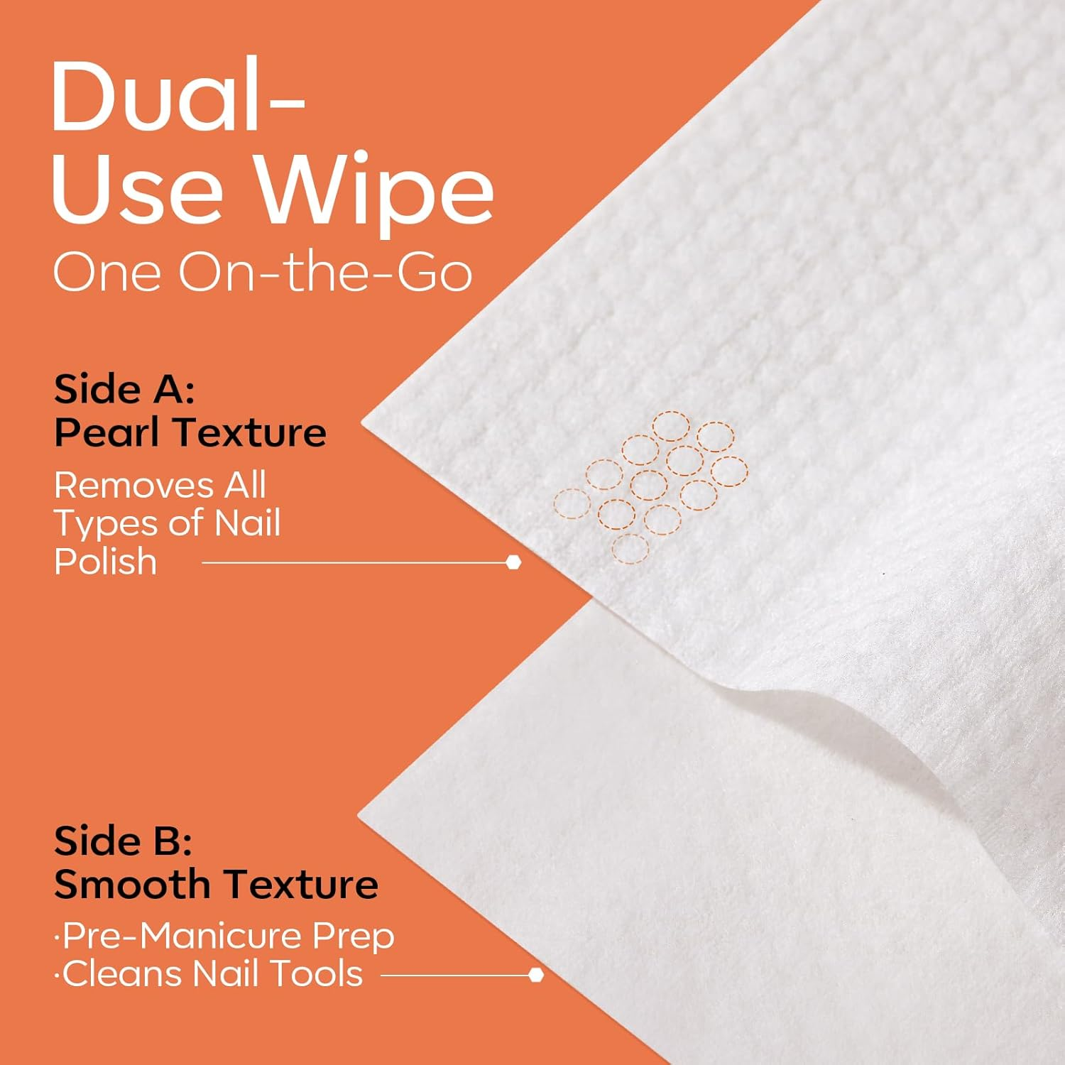 Modelones Nail Polish Remover Pads, 50 PCS Professional Acetone Nail Polish Remover Wipes Individually Wrapped Wet Wipes Easily & Quickly/Lemon-Low Odour/Glycerin Moisturizing/Big Size/Portable