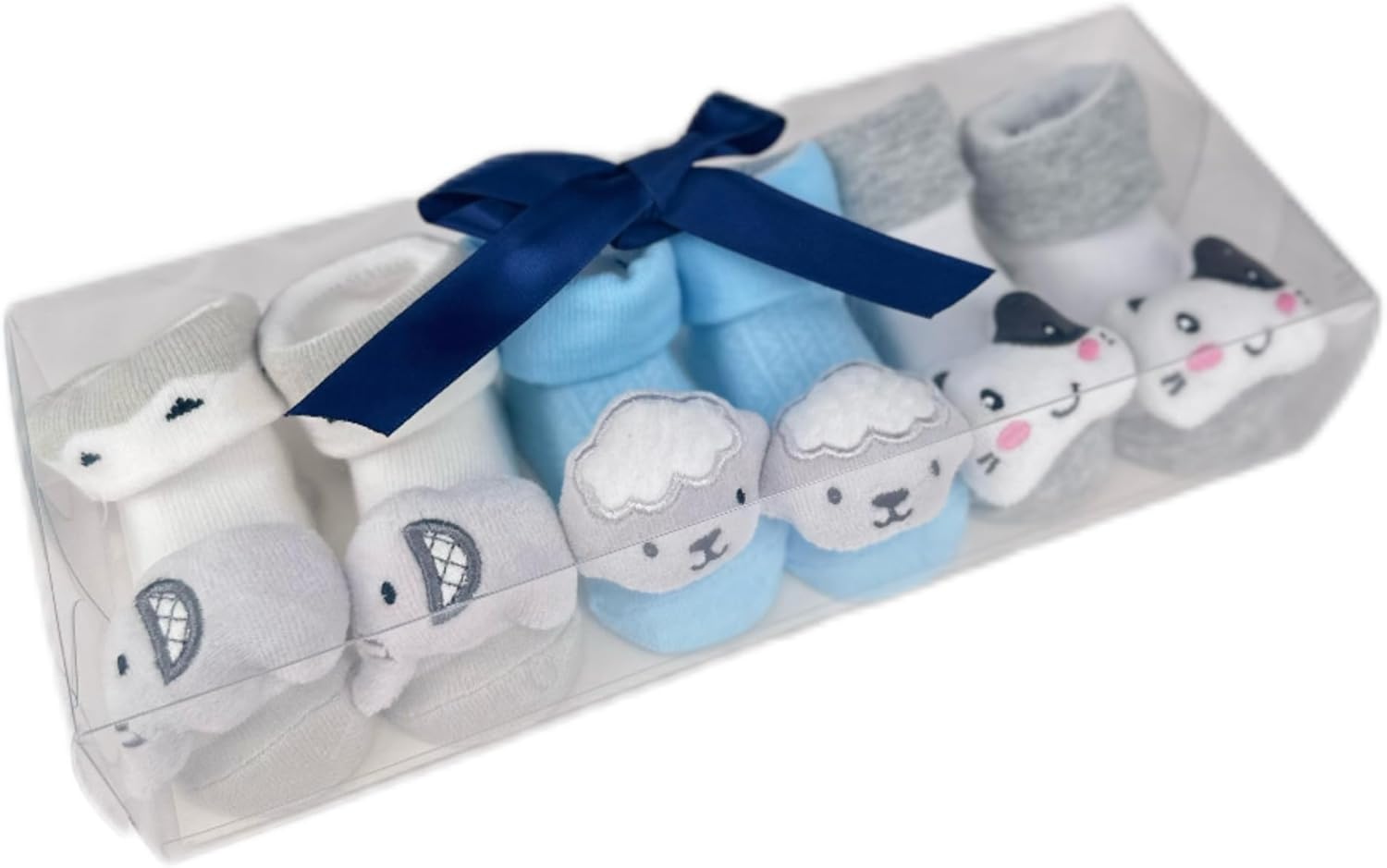 PUPPET Baby Boy Rattle Socks, Cotton Booties, 3-Pack Set for 0-6Months image number 5