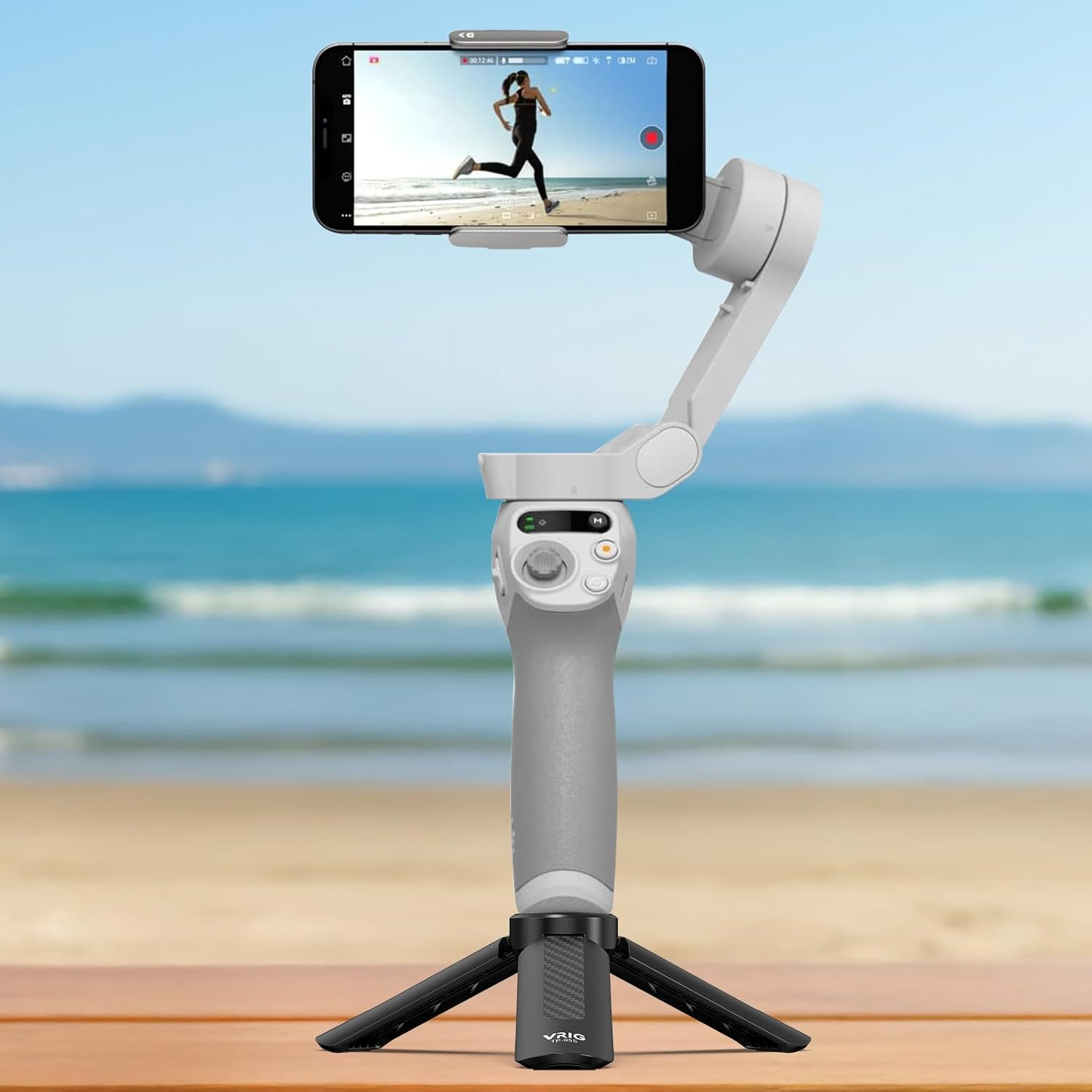 VRIG Mini Tripod Stand, Portable Selfie Stick Tabletop & Travel Tripods with 1/4" Standard Screw Suitable for Camera, DJI OSMO Mobile 2, ZHIYUN Smooth, Feiyu Gimbal Handle Grip Stabilizer image number 2