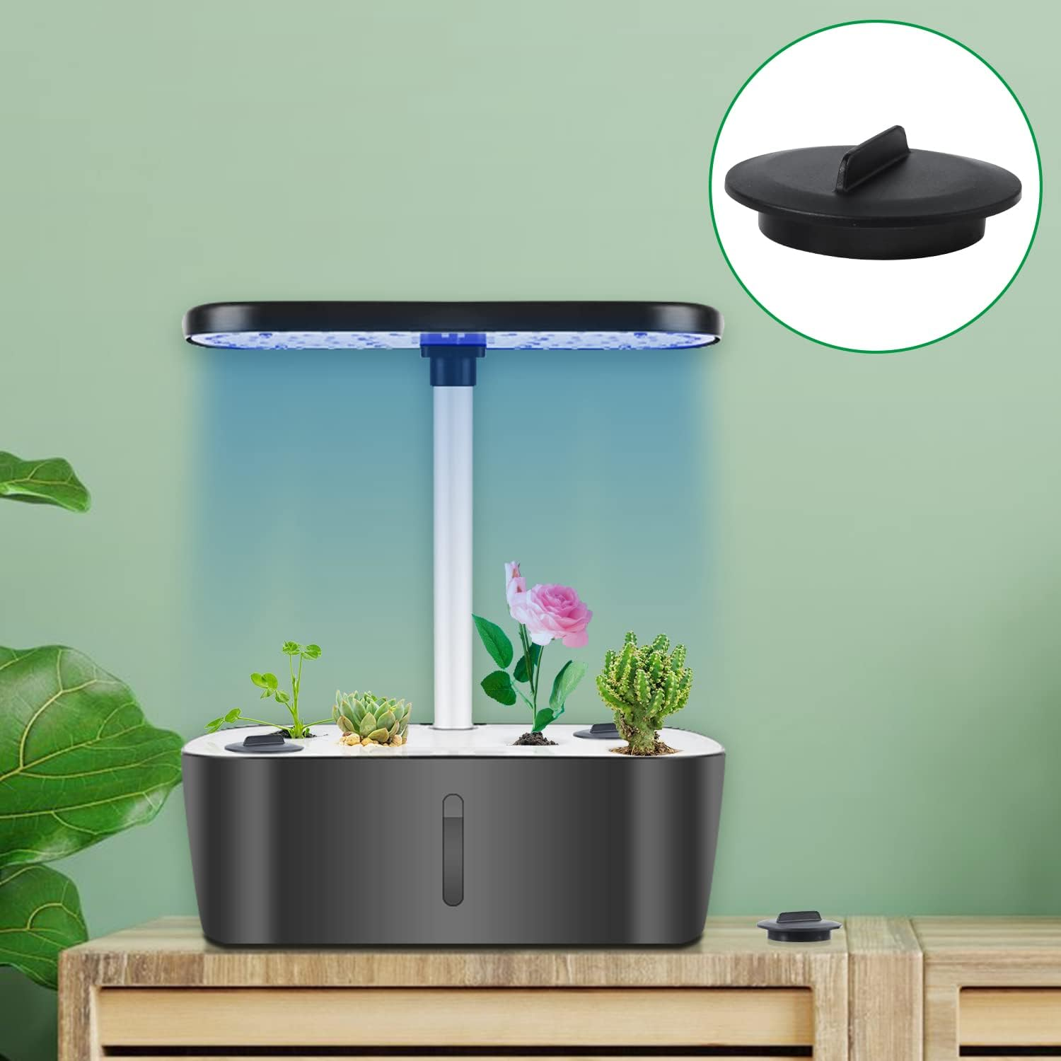 25Pcs Plant Spacer Kit, Garden Plant Spacers round Spacer Cover Plant Deck Openings for Aerogarden Indoor Hydroponic Growing System (Black) image number 5