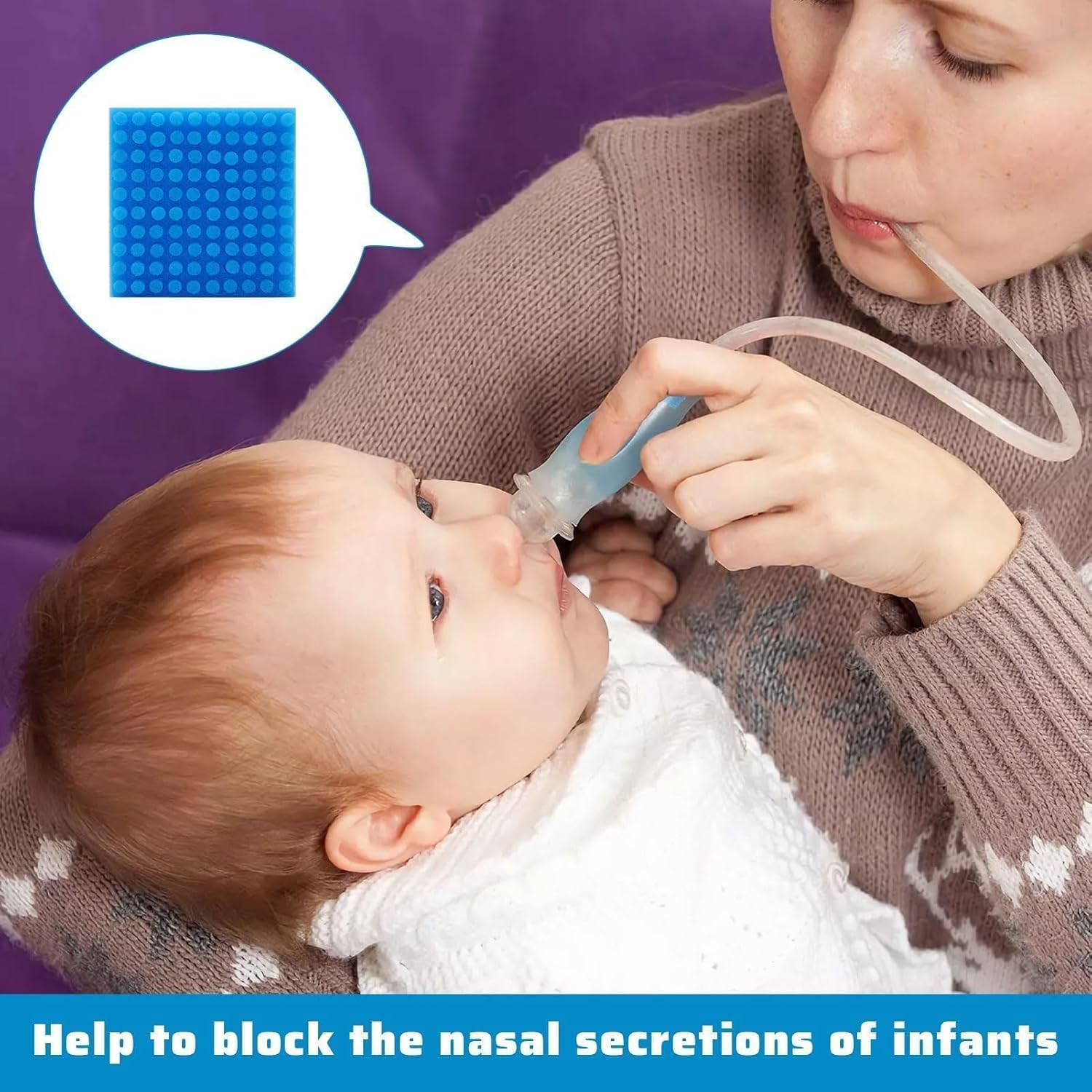 Premium Nasal Aspirator Filters, 100Pcs Baby Nasal Aspirator Hygiene Filter, Baby Snot Sucker Filters, Safe Environmental and Soft Baby Nasal Care, Replacement for Nosefrida Nasal Aspirator image number 2