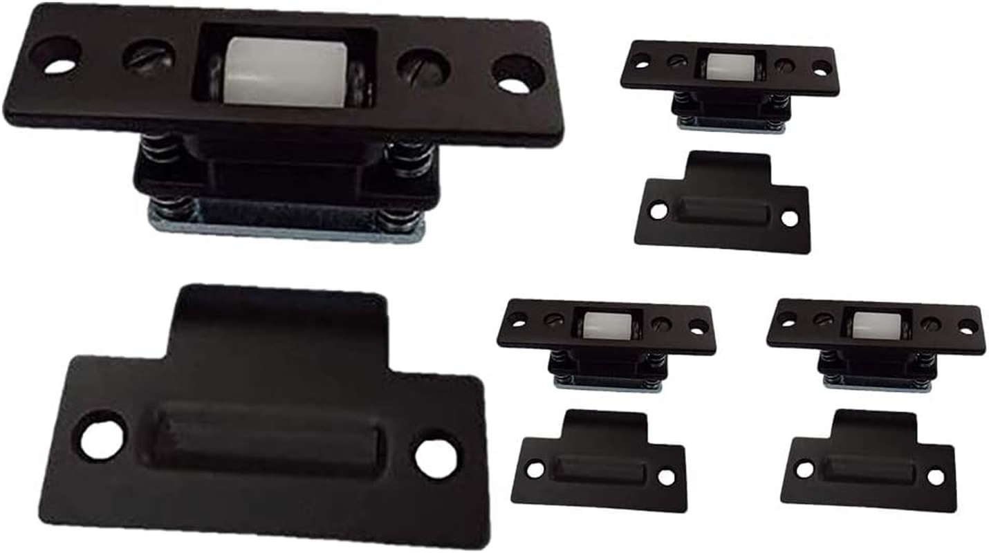 QCAA Heavy Duty Solid Brass Adjustable Silent Roller Catch, US10B ORB Oil Rubbed Bronze, Made in Taiwan, 1 Pack