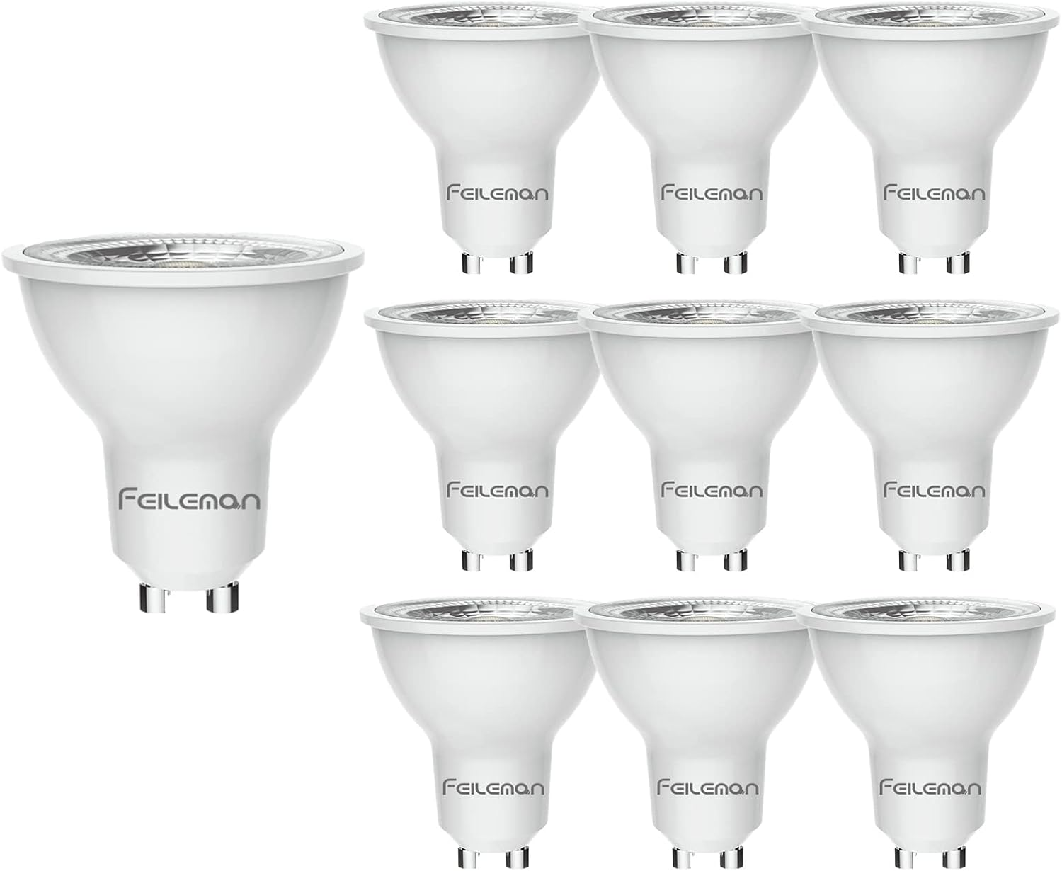 GU10 LED Bulb Spotlight Warm White 8W 3000K, GU10 Spotlight 38&deg; Beam Angle Not Dimmable 650 LM 220-240V Gu10 LED Reflector Lamps Replaces 70W Halogen Bulbs Pack of 10 image number 3