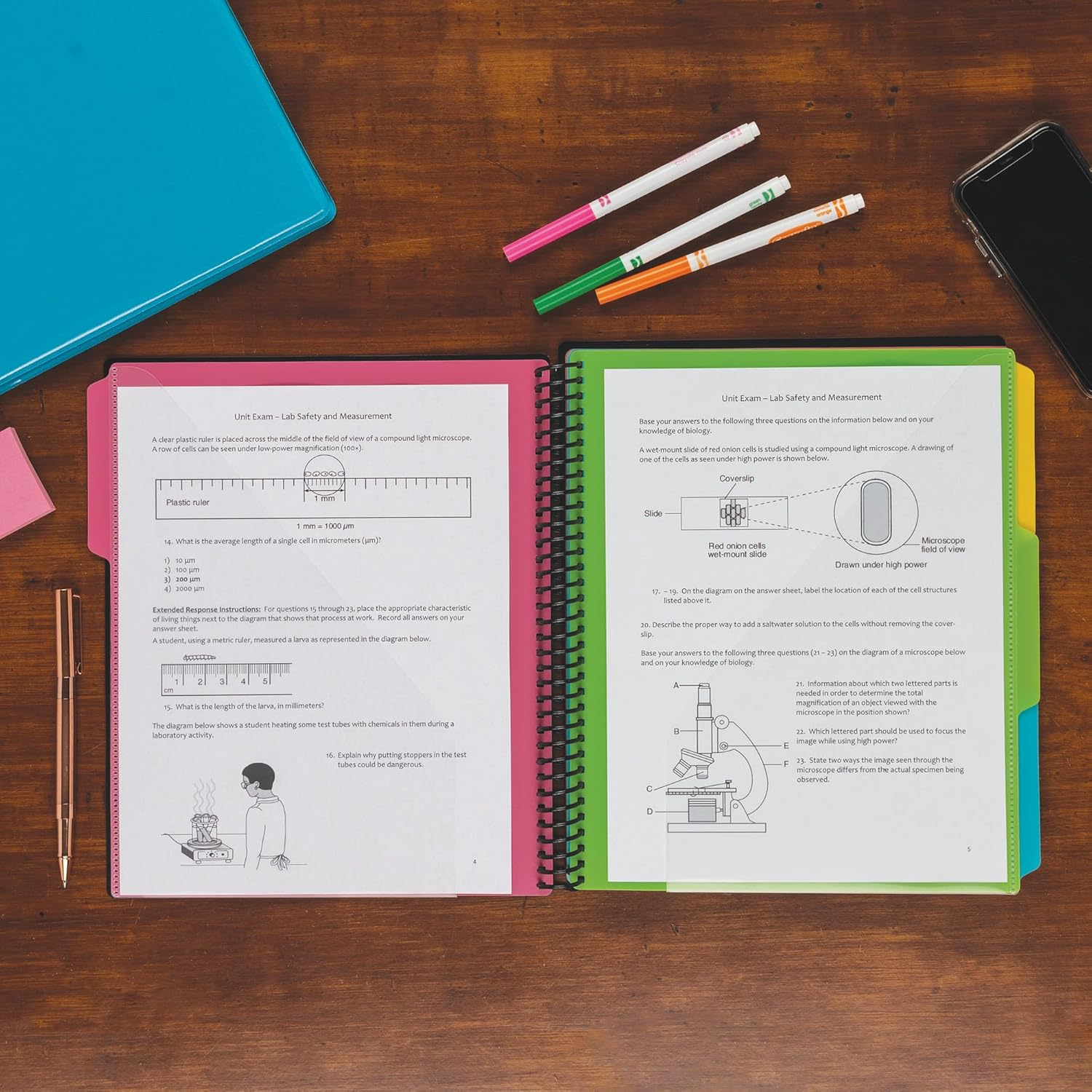 Samsill Deluxe 24 Pocket Spiral Project Organizer with Inner Zipper Pouch, Customizable Front Cover, 12 Dividers with Erasable Write-On Tabs in Fashion Colors, Plastic Folders with Pockets image number 7