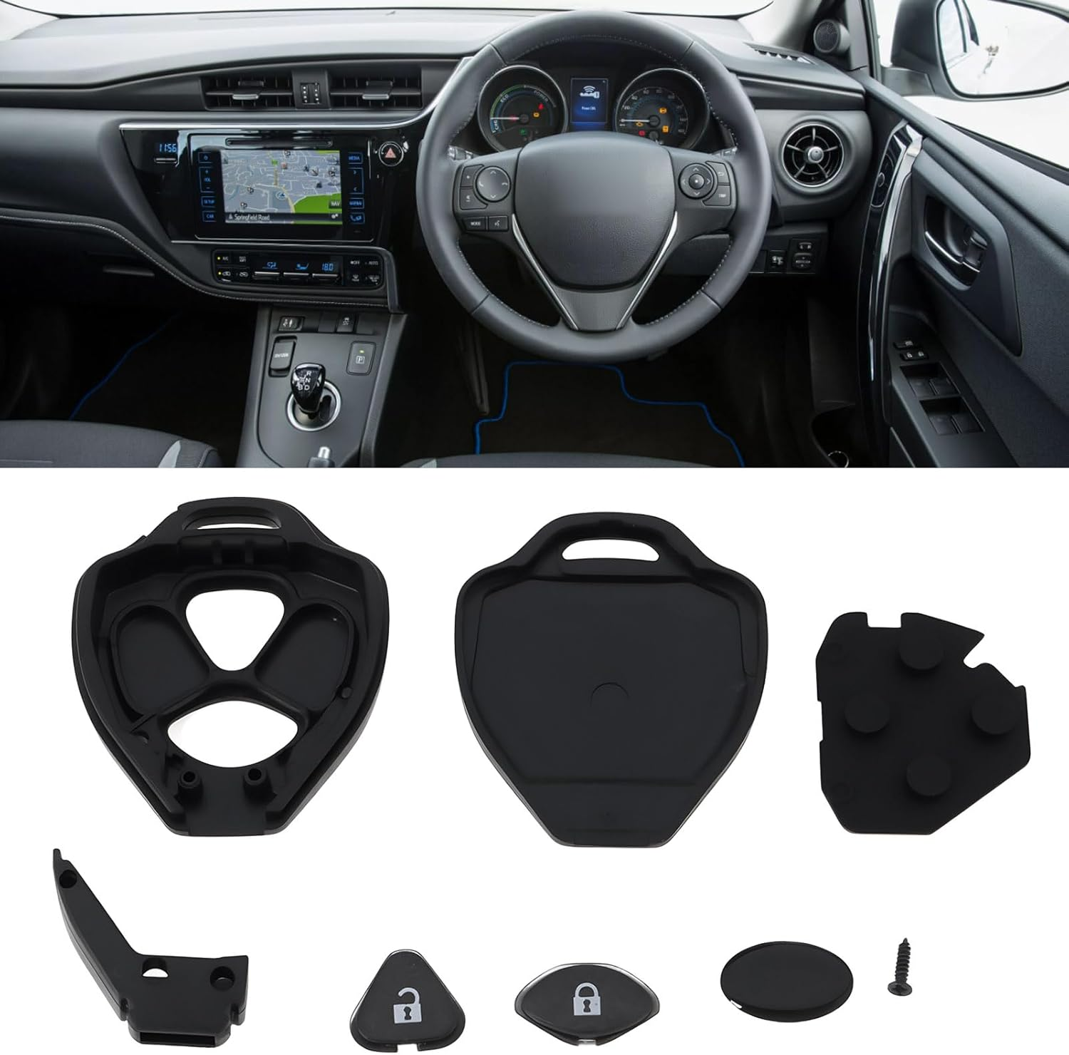 SING F LTD 2 Pieces 2 Button Remote Key Shell Compatible with Toyota Avensis Yaris Auris RAV4 Hilux IQ image number 3