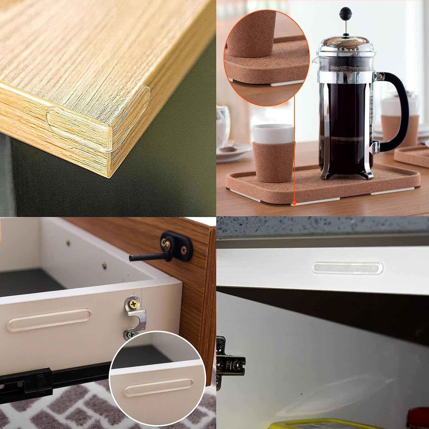 50Pcs Cabinet Door Bumper Strips Clear Table Top anti Slip Pad Furniture Rubber Bumpers Pads,Cabinet Door Bumpers Glass Table Top Pads,Adhesive Bumpers Glass Top Bumper Silicone Strip Furniture Bumper image number 3