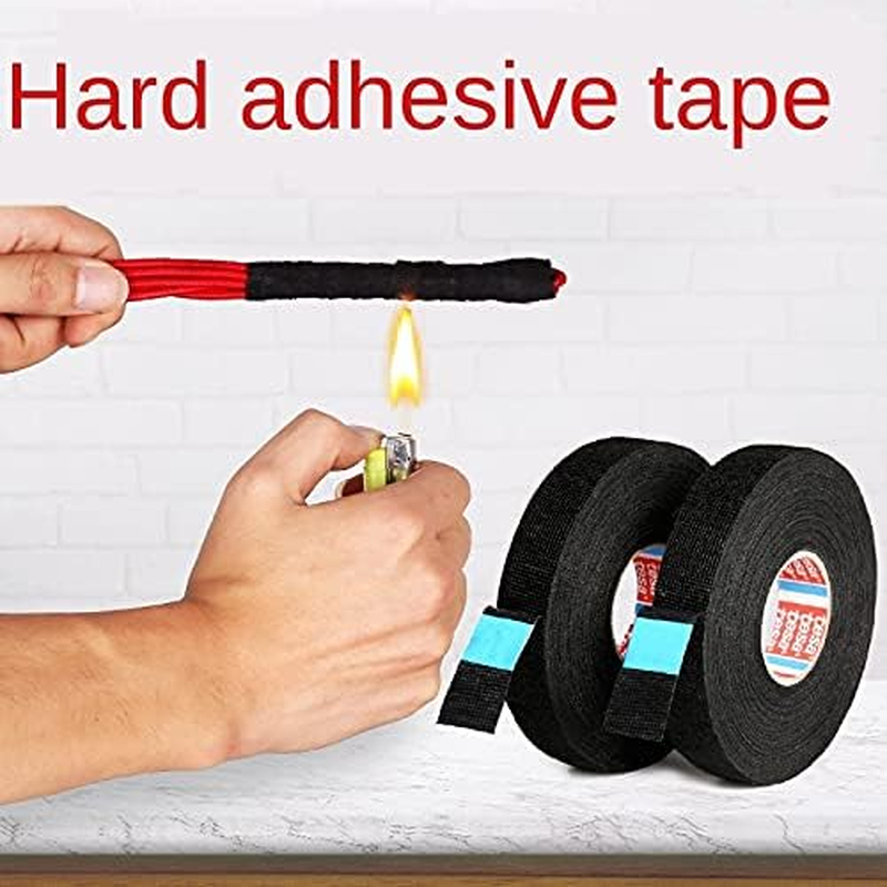 GUMMMY 15M New Tesa Type Coroplast Adhesive Cloth Tape for Cable Harness Wiring Loom Width 9/15/19/25/32MM Tape (Color : 15M, Size : 19Mm) image number 4
