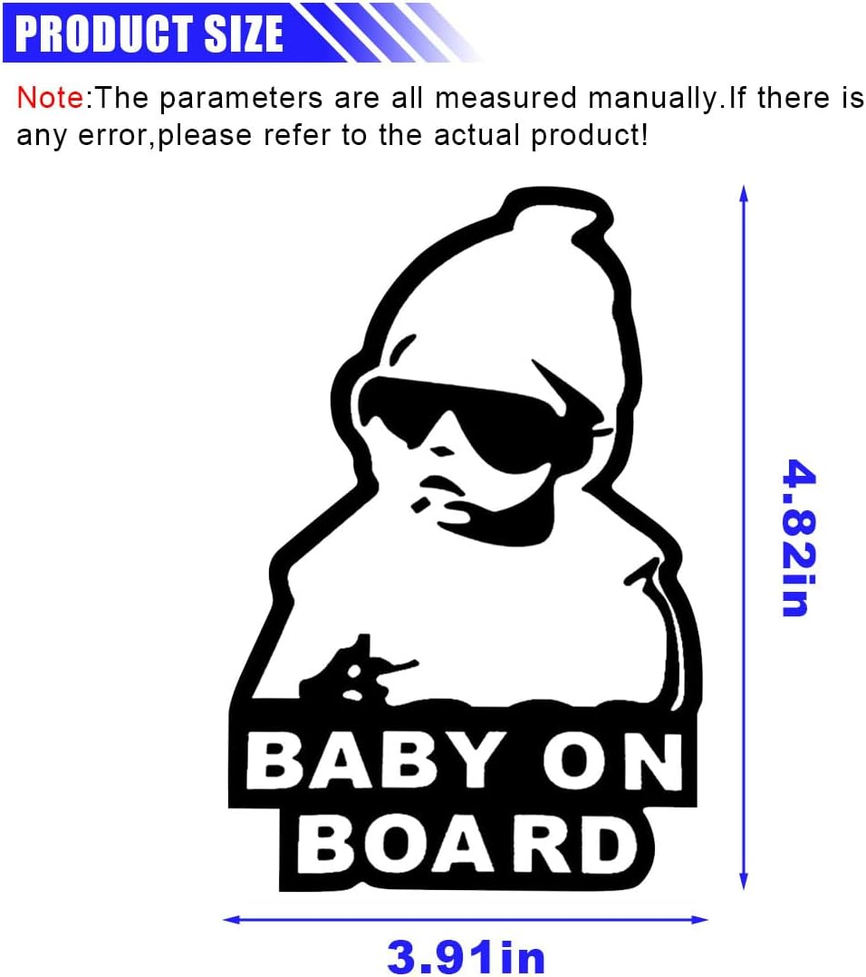 Baby on Board Sticker for Car, Funny Baby Safety Car Signs, Adhesive/Removable/Reflective/Waterproof, Cute Safety Caution Decal, No Need for Magnet or Suction Cup (1PC)
