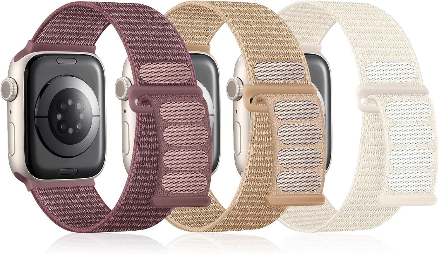 3 Pack Sport Nylon Loop Band Compatible with Apple Watch Band 38Mm 40Mm 41Mm 42Mm 44Mm 45Mm 49Mm 46Mm Women Men, Adjustable Breathable Replacement Strap for Iwatch Series 11/10/9/8/7/6/5/4/3/Se/Ultra
