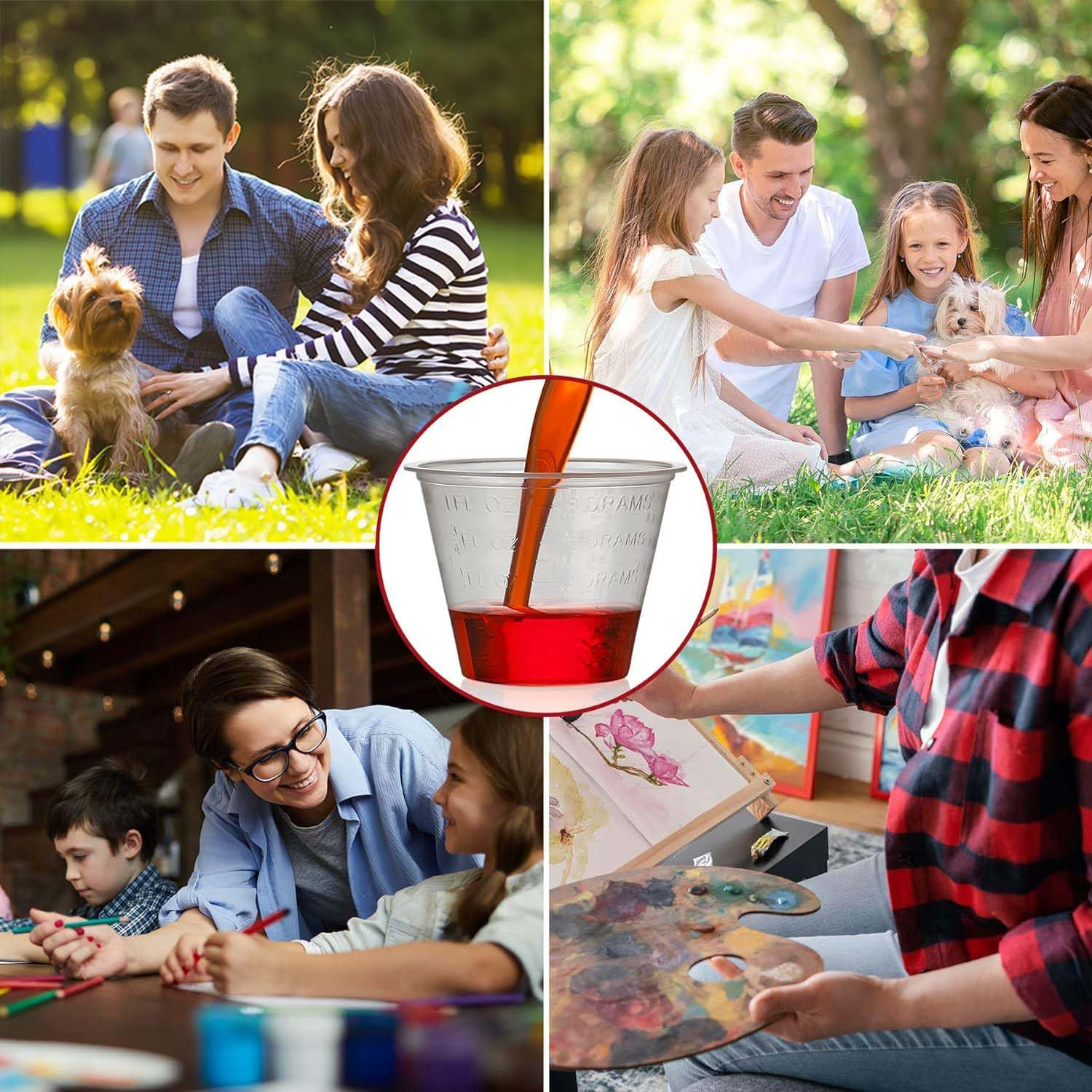 Clear Medicine Cups (1Oz) - Pack of 100 - Plastic Disposable Graduated Medicine Cups with Measurements for Medication Arts & Crafts Mouthwash and More image number 2