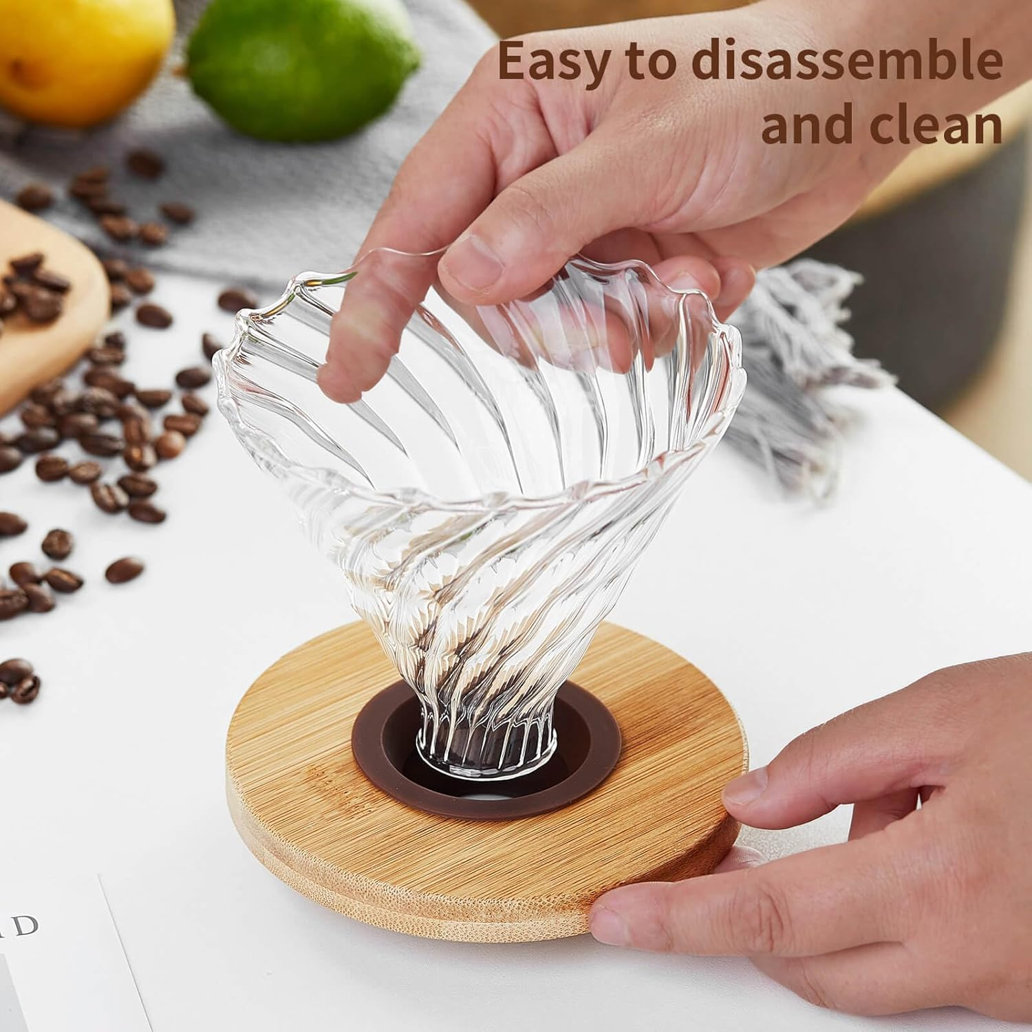 Pour over Coffee Dripper, Stainless Steel Coffee Filter with Double Layer Mesh, Cone Shape, Reusable Pour over Coffee Filter 1-2 Cup image number 5