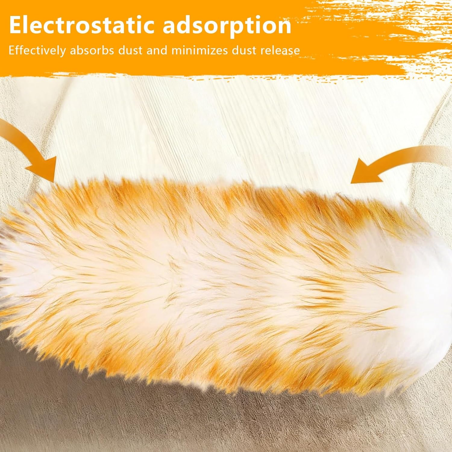 XTUDOU Lambswool Telescopic Duster Extendable up to 140 Cm Washable Duster Long Extendable Lambswool Duster Suitable for Ceilings, Furniture, Televisions, Offices image number 2