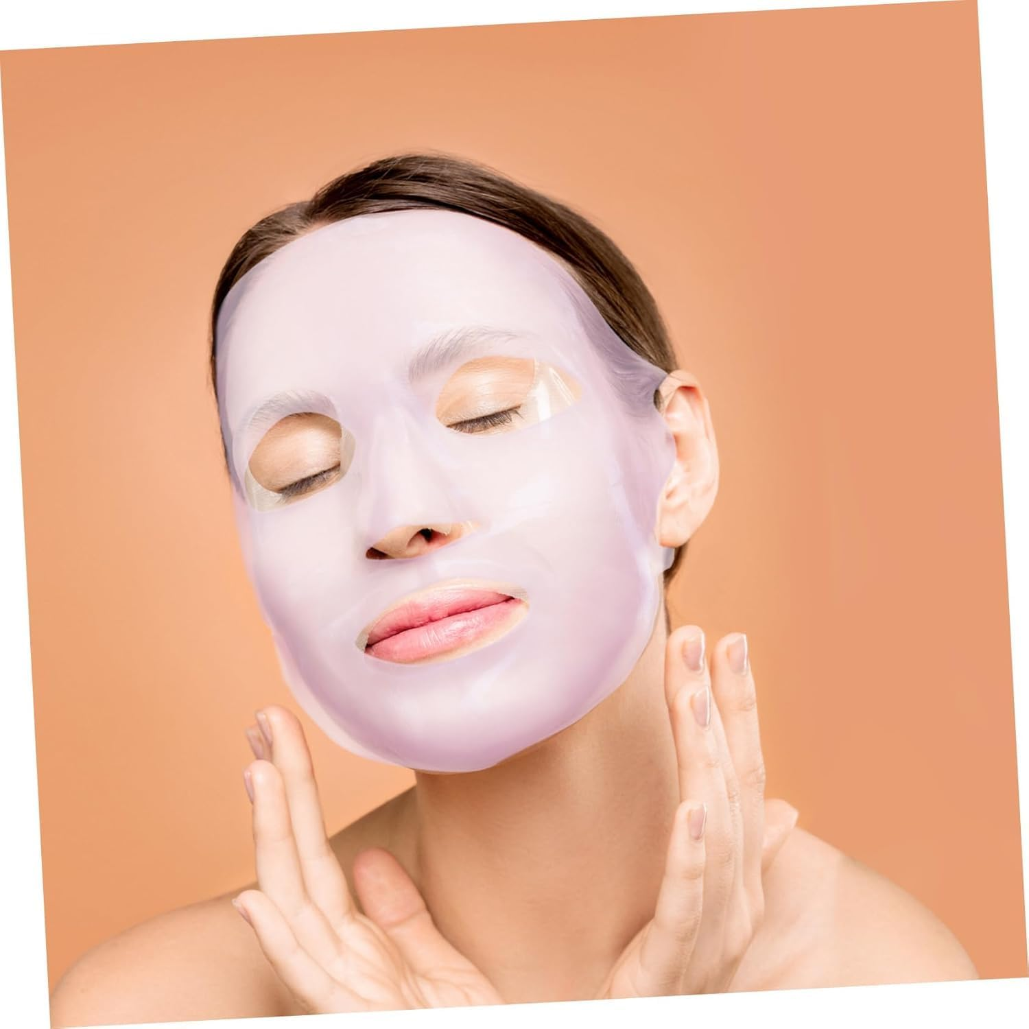 5 Pcs Reusable Silicone Face Mask Covers - Soft Stretchy Moisturizing Masks with Nose/Mouth/Glasses Openings, Prevent Evaporation for Beauty Spa Salon & Family image number 5