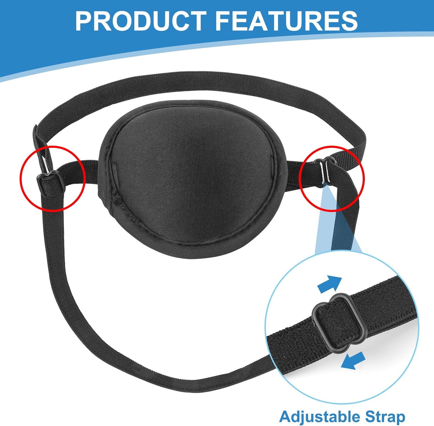 Yeebeny Dog Eye Patch, Eye Patch for Dogs Eye Injuries after Surgery Wounds, Adjustable Soft Eyepatch Dogs Eye Covering Pack of 2 image number 6