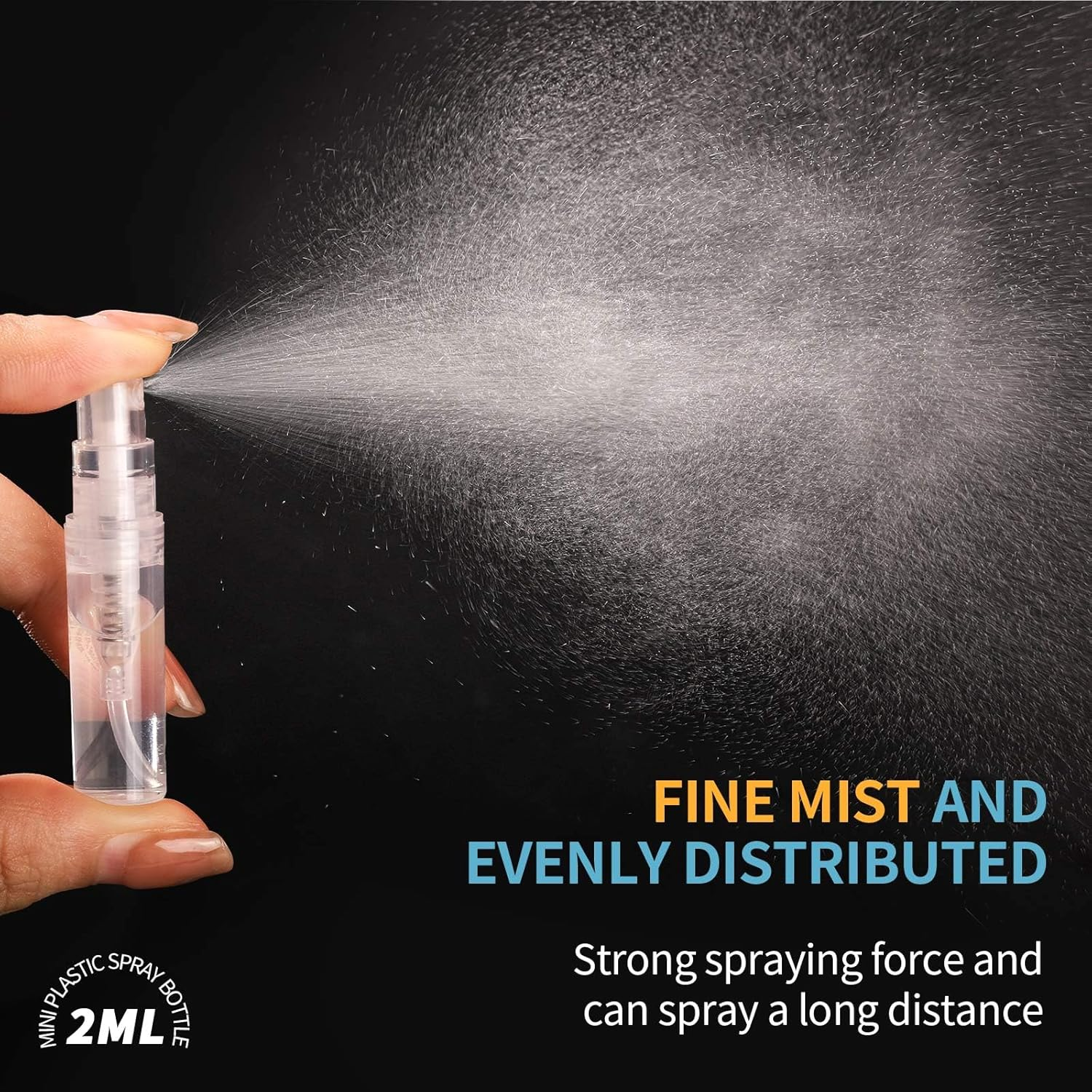 Fandamei Mini Spray Bottle, 60PCS 2Ml Mini Clear Plastic Spray Bottle Empty, Fine Mist Refillable Mini Perfume Bottle. Small Empty Sample Containers Bottle. 2Ml, 60 Pack, Clear, FANL-093 image number 1