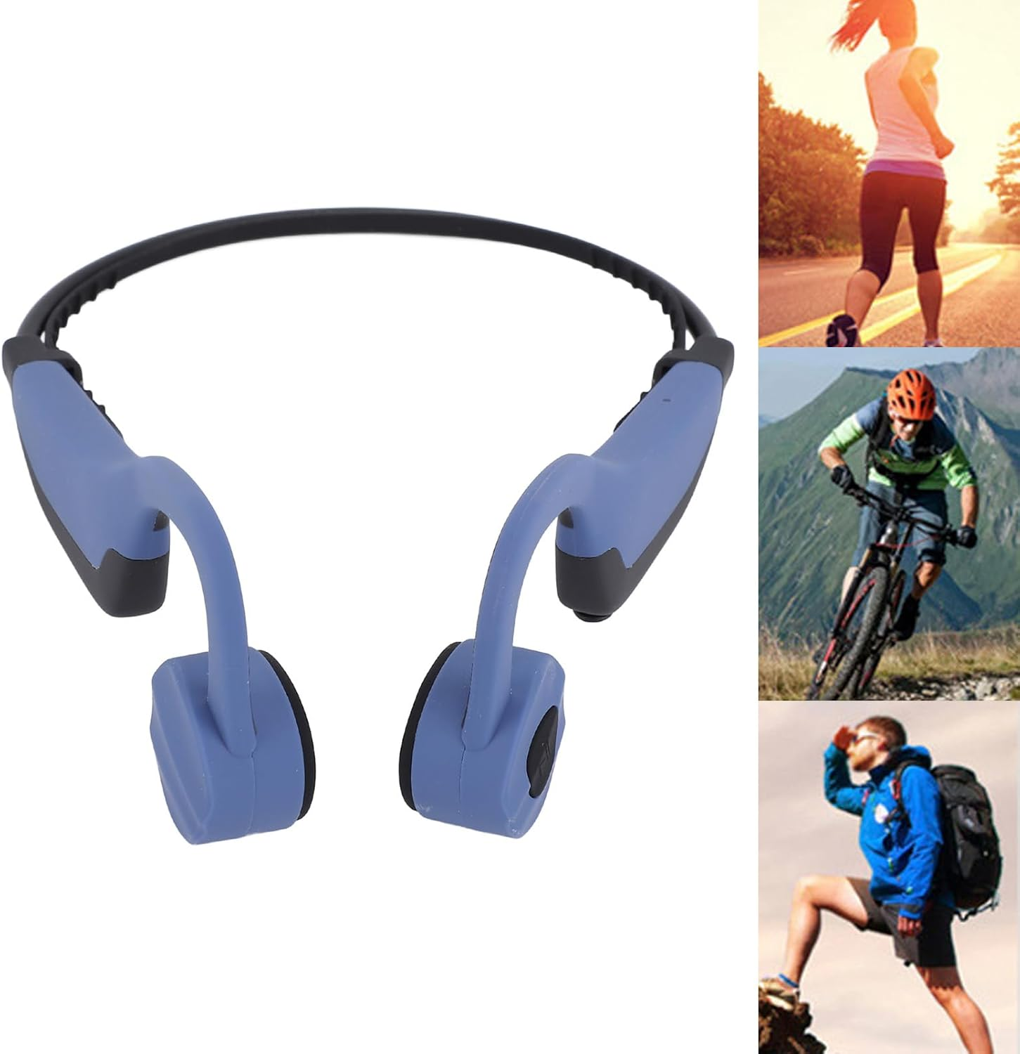 Garsent Bone Conduction Headphones, Open Ear IPX8 Water Proof Swimming Earphone Bluetooth, 16G Memory, Sports Headset for Running Cycling and Other Activities (Blue) image number 1
