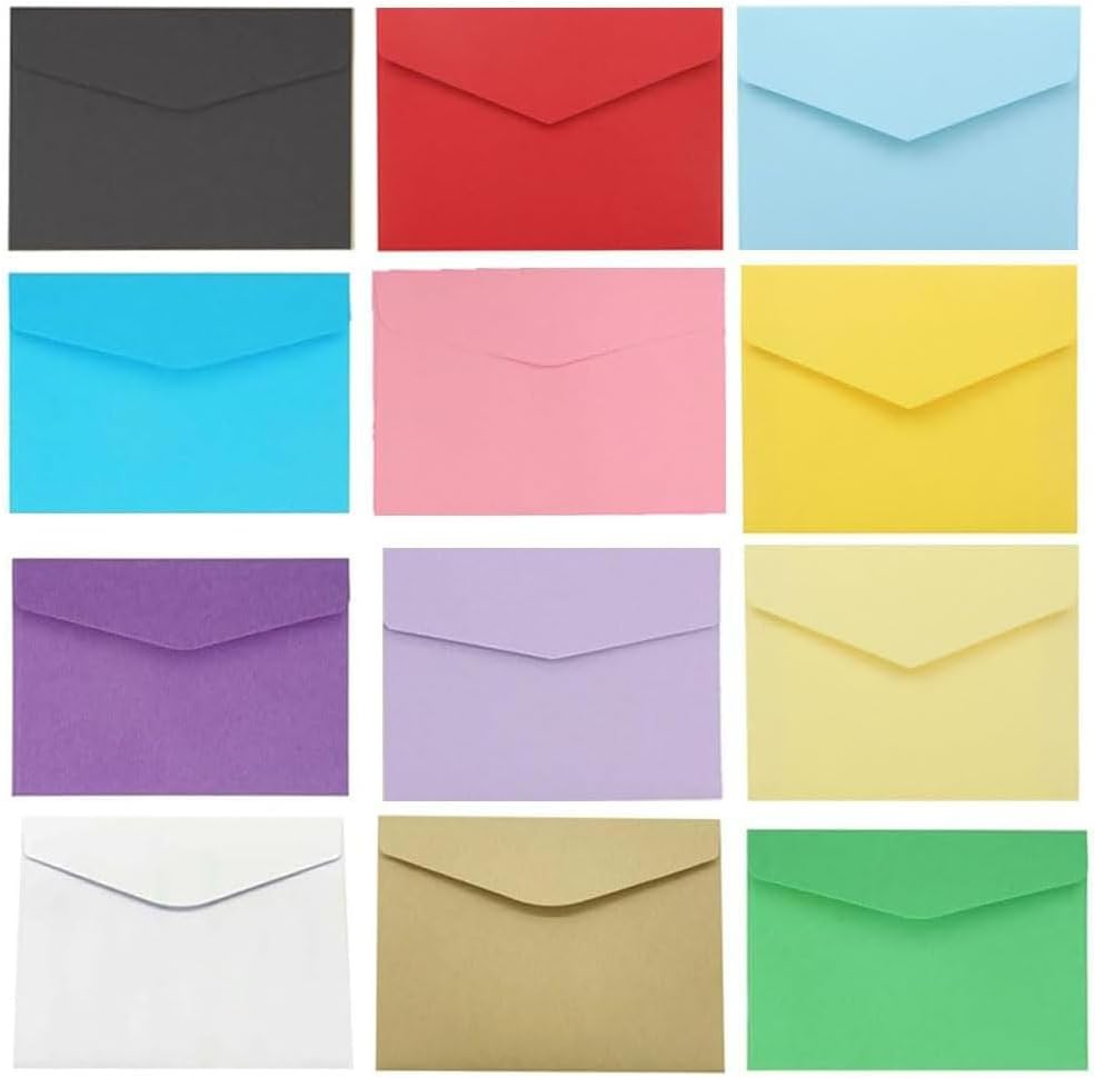 Esforzarse 120 Pcs Envelopes for Office, 12 Colors Business Card Envelopes, Blank Colored Mini Envelopes for Business Cards, Invitations, Greeting, Wedding, Birthday, 11.5 &times; 8 Cm image number 3