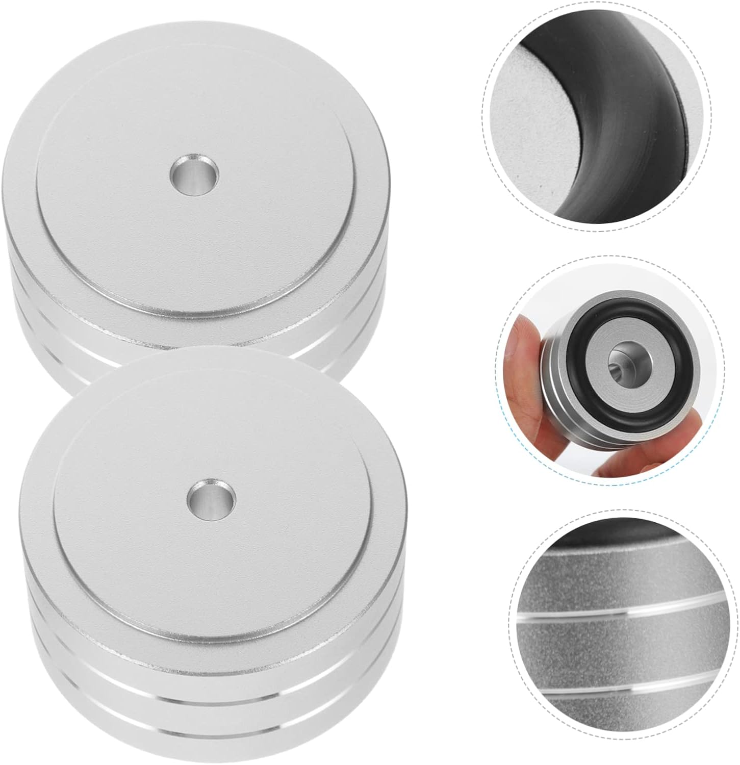 2Pcs Aluminum Alloy anti Vibration Speaker Isolation Feet Pads for Hi-Fi Amplifiers and Audio Equipment Silver Small Size Cushions for Home Audio Accessories image number 4