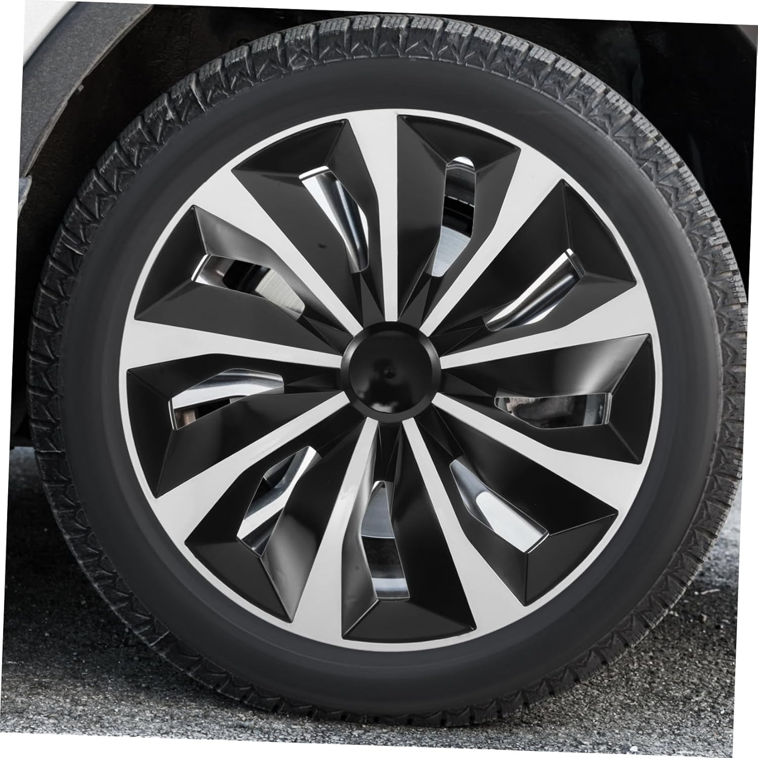 HAPINARY Universal 15-Inch Wheel Hubcap Rim Cover White Steel Auto Tire Center Caps Car Rim Protector Suitable for Passenger Vehicles Exterior Wheel Accessories