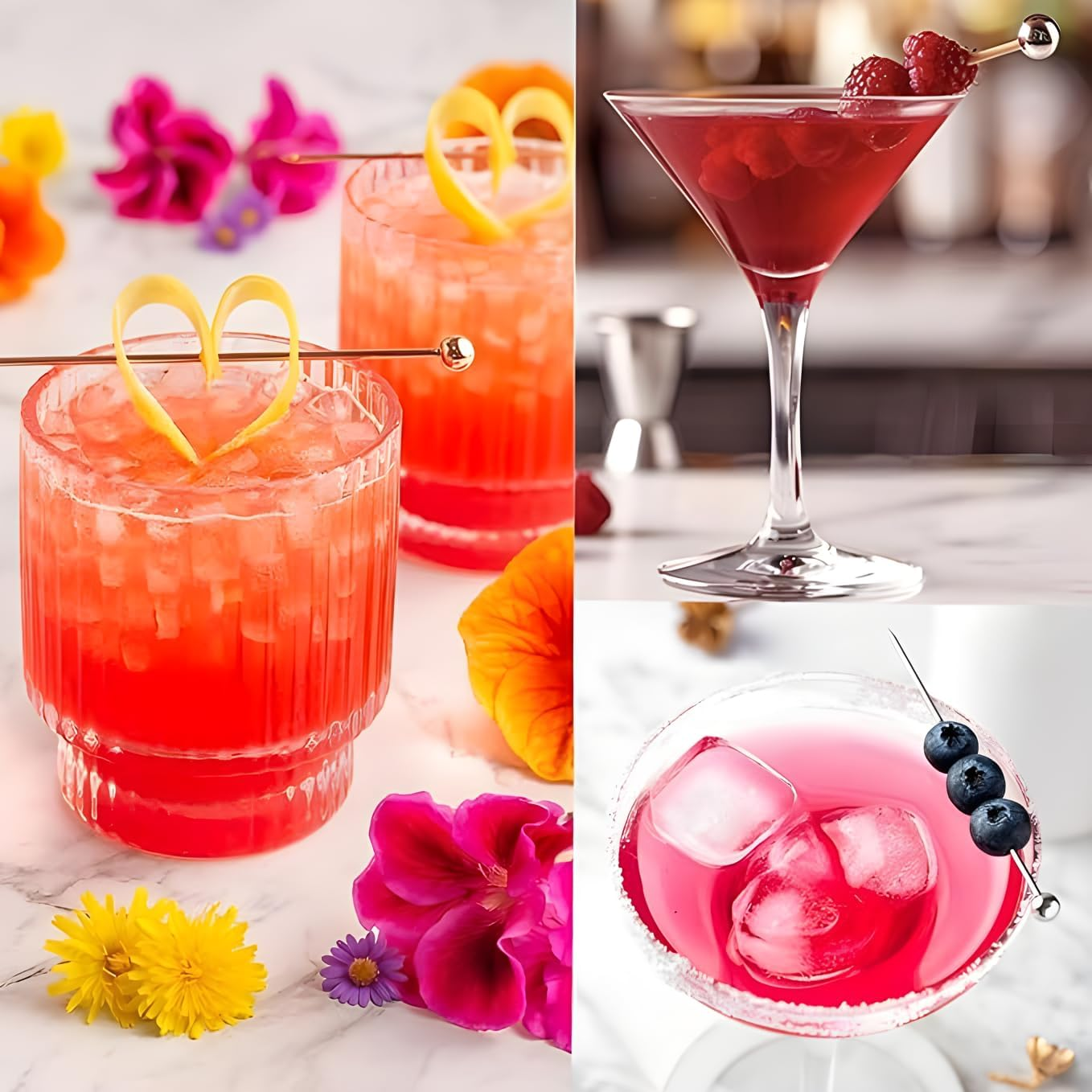 Stainless Steel Fruit Toothpicks,Cocktail Picks Appetizer Skewers Cleanable and Reusable,Toothpicks for Food and Drinks, Bar Party, Barbeque Snacks, Sandwiches and Fruit 20Pcs（Silver） image number 2