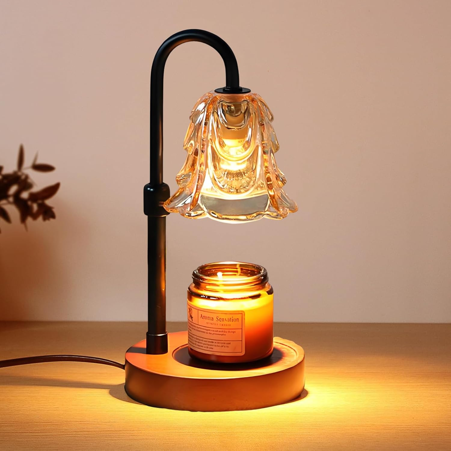 Candle Warmer Lamp with 2 Bulbs,Dimmable Candle Lamp with Timer,Adjustable Height Home Bedroom Decor Wax Melt Warmer for Scented Wax,Jar Candles,Melting Candle Warming Lamps for All Jar Candles image number 2