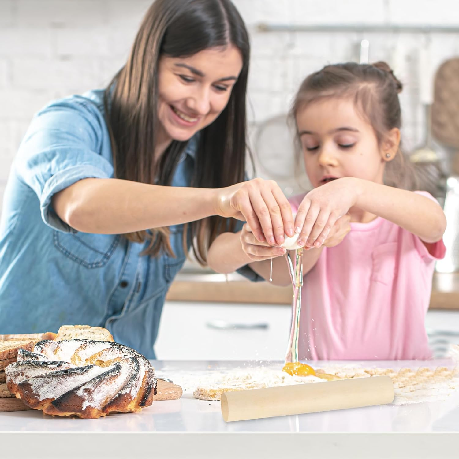 Small Wooden Rolling Pin, 3 Pack Classic Wood French Rolling Pins Mini Dough Roller Kitchen Utensil Tool for Baking Fondant, Pasta, Bread, Crust, Pastry, Cookie, Pizza, Pie, Cylinder Design (6.3 Inch) image number 5