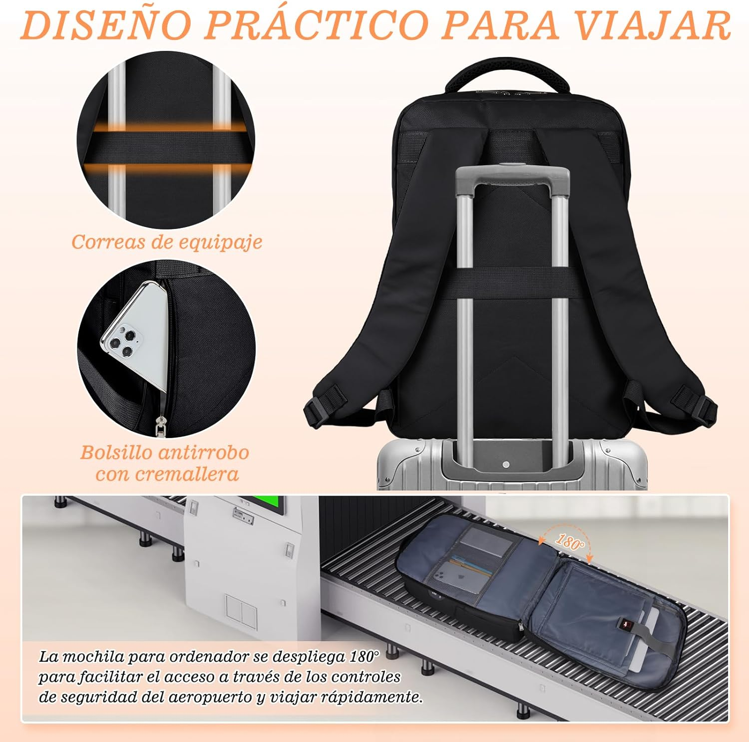 Laptop Backpack 15.6 Inch Backpack for Women Men Travel Backpack with USB Water Resistant Backpack Anti-Theft Work Backpack, Lightweight School Backpack, Teenage Girls Casual Daypack image number 5