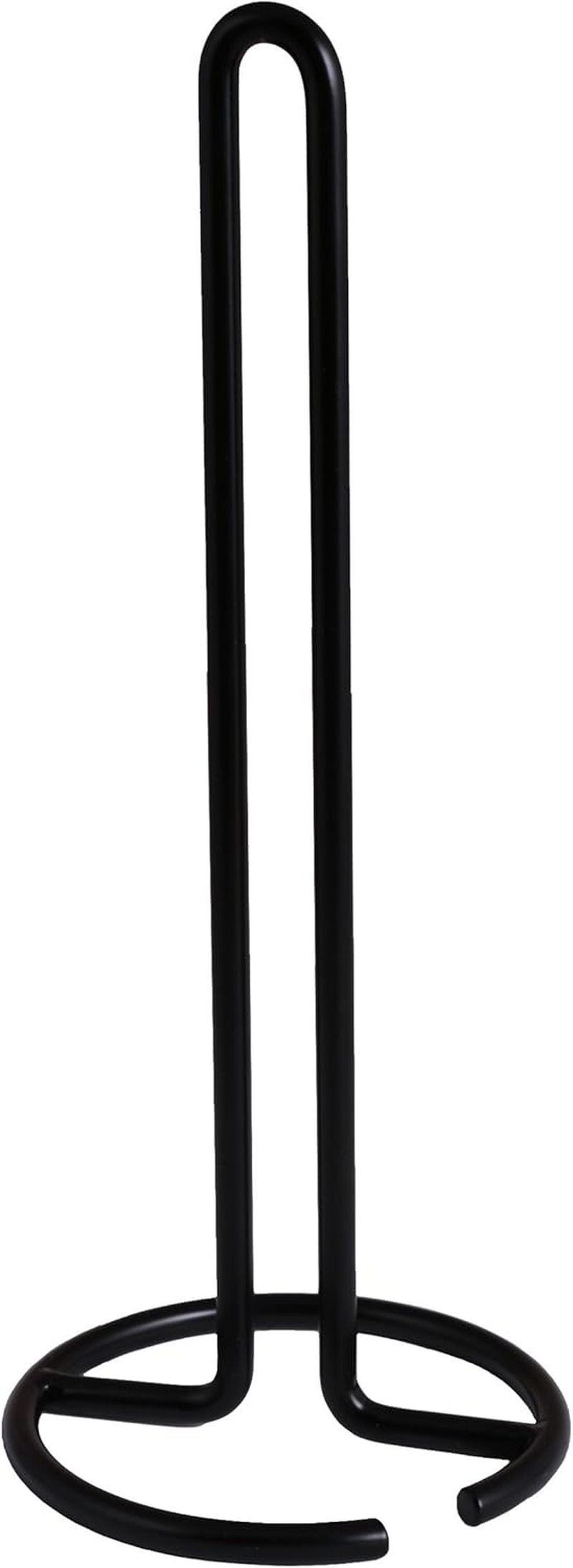 Creative Home Black Iron Paper Towel Holder Heavy Duty Metal Wire Stand for Kitchen Countertop or Dining Table Powder Coated One-Piece Design, Matte Black Finish
