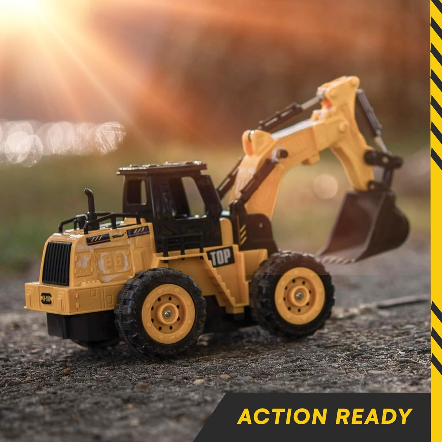 Top Race 5 Channel Fully Functional Remote Control Construction Truck Kids Size Designed for Small Hands Excavator image number 3