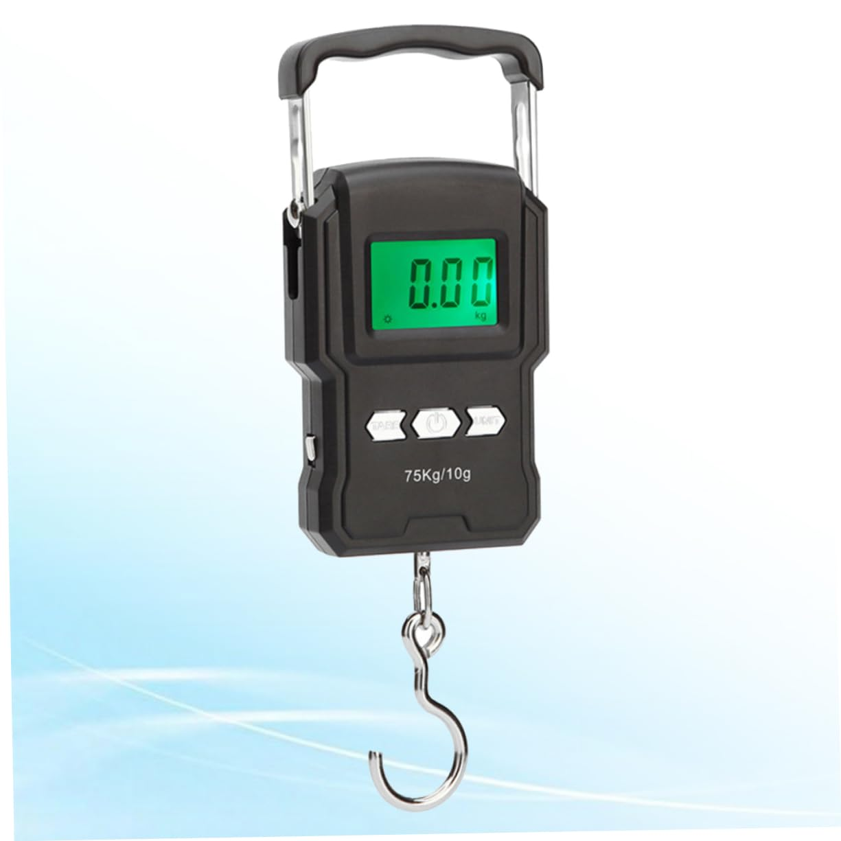 COSMEVIVI Handheld Luggage Scale Digital LCD Display Portable Hanging Weighing Scale Black 75Kg Capacity Travel Suitcase Weight Measurement image number 2