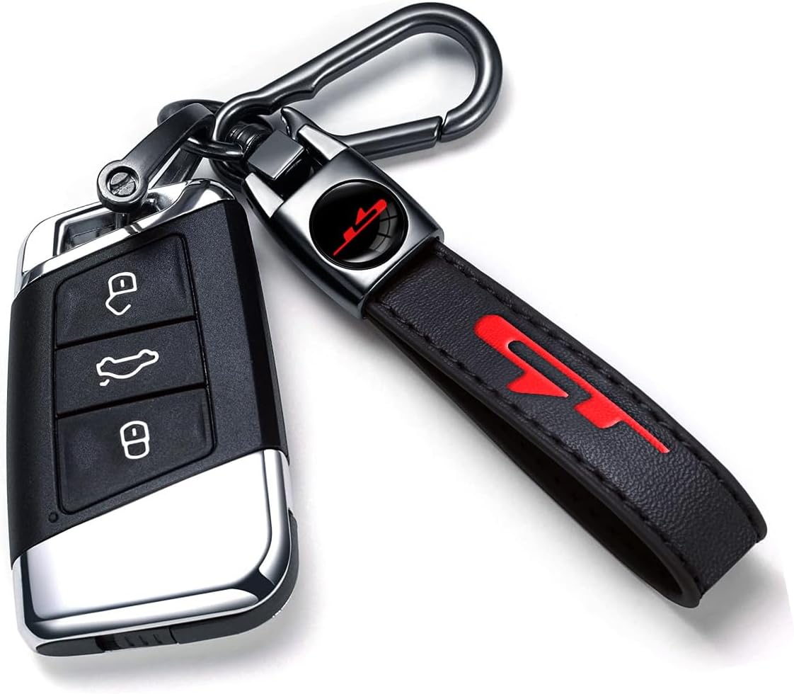 Annloysky Black Leather Car Keychain Metal Car Keyring Compatible with Kia K3 Forte Cerato 2021-2024 GT Accessories, Keychain Keyring Family Present for Kia Owners image number 7