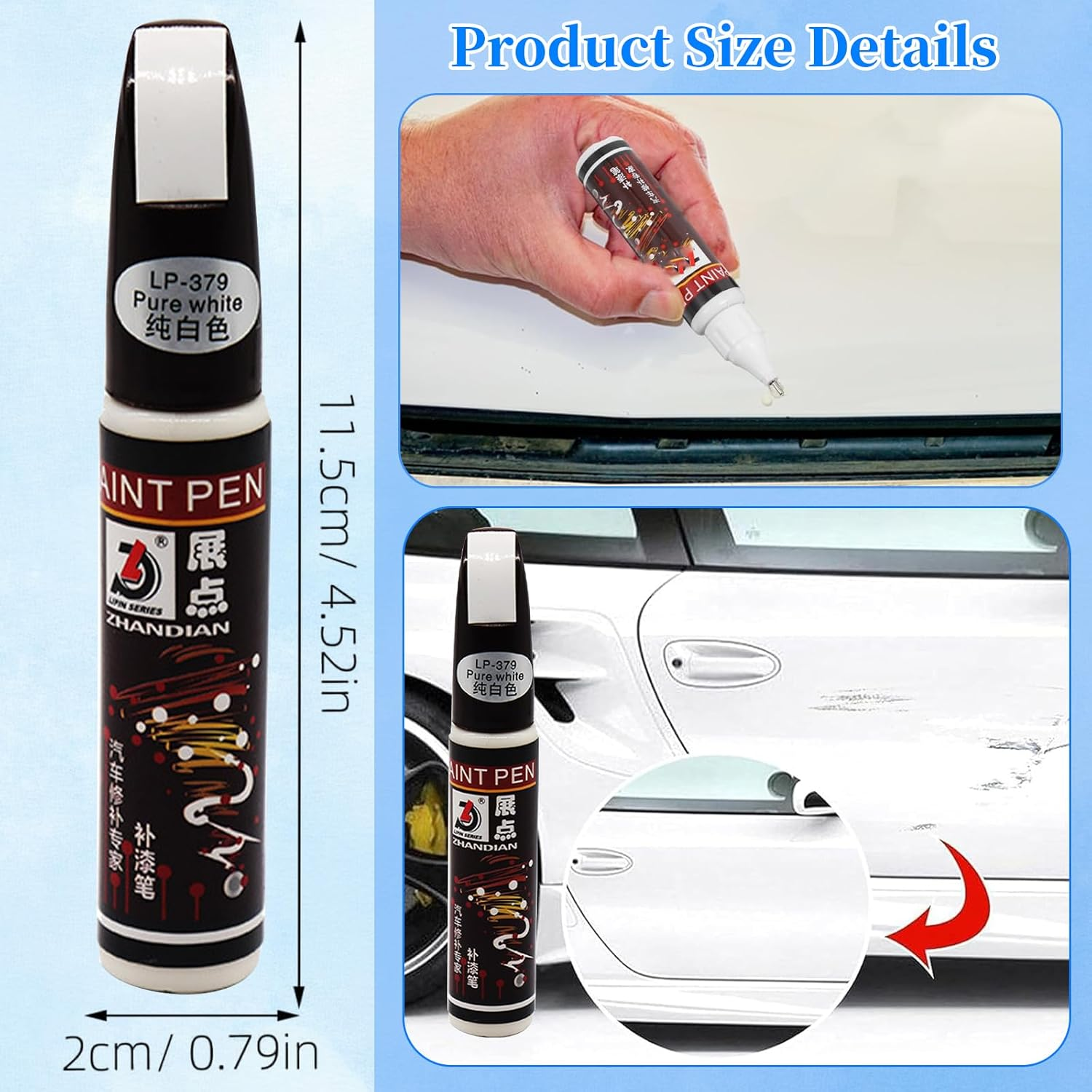 2 PCS Universal Car Touch-Up Paint Pen for Car Body, Car Scratch Repair Fluid, Wheel Repair Paint Kit, Quick & Easy Scratch Fix for Rim, Simple & Convenient, Uniform Paint Coating (Matte Black)