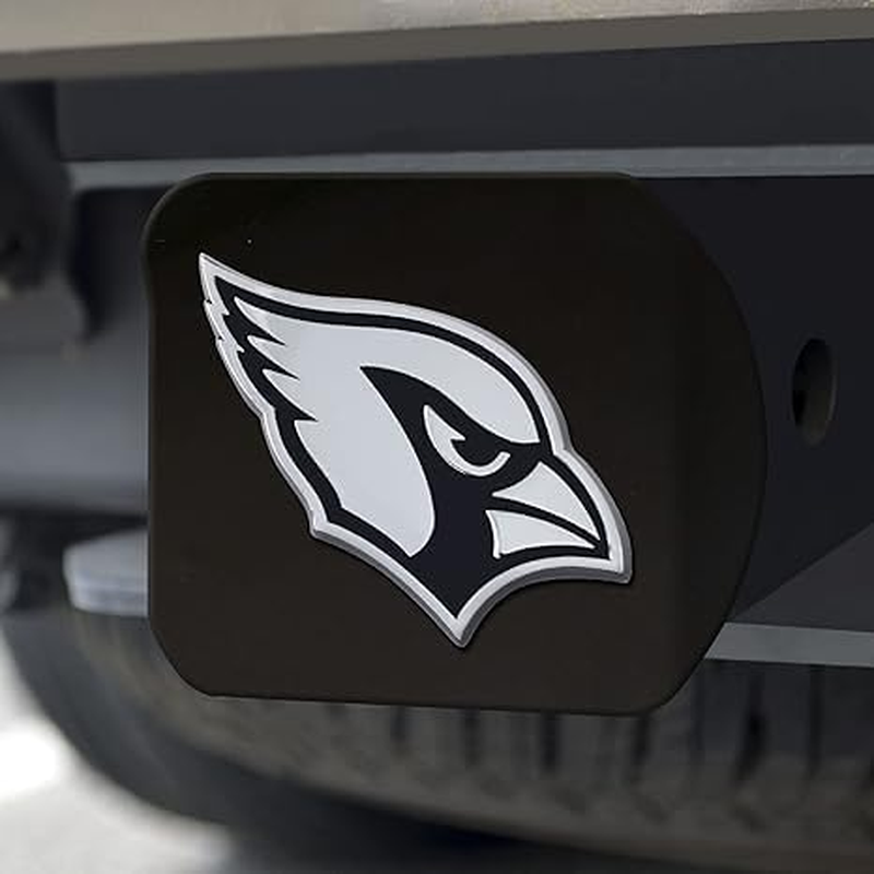 FANMATS 21486 Arizona Cardinals Black Metal Hitch Cover with Metal Chrome 3D Emblem image number 2