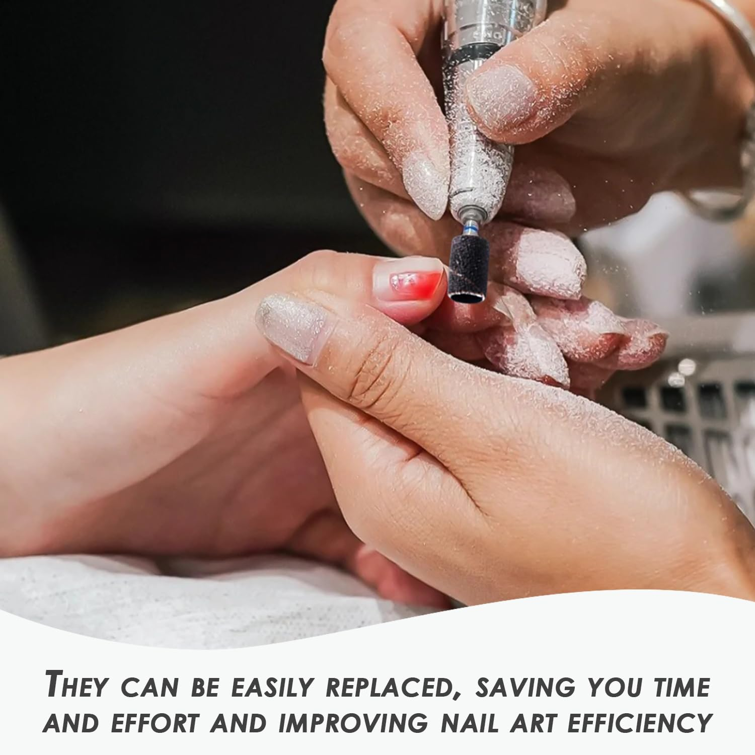 Pack of 100 Nail Polishing Bands, Accessories for Electric Nail Polishing Machines, Nail Polishing Sanding Cloth Rings, Manicure Tools, Replacement Parts for Nail Polishing Machines