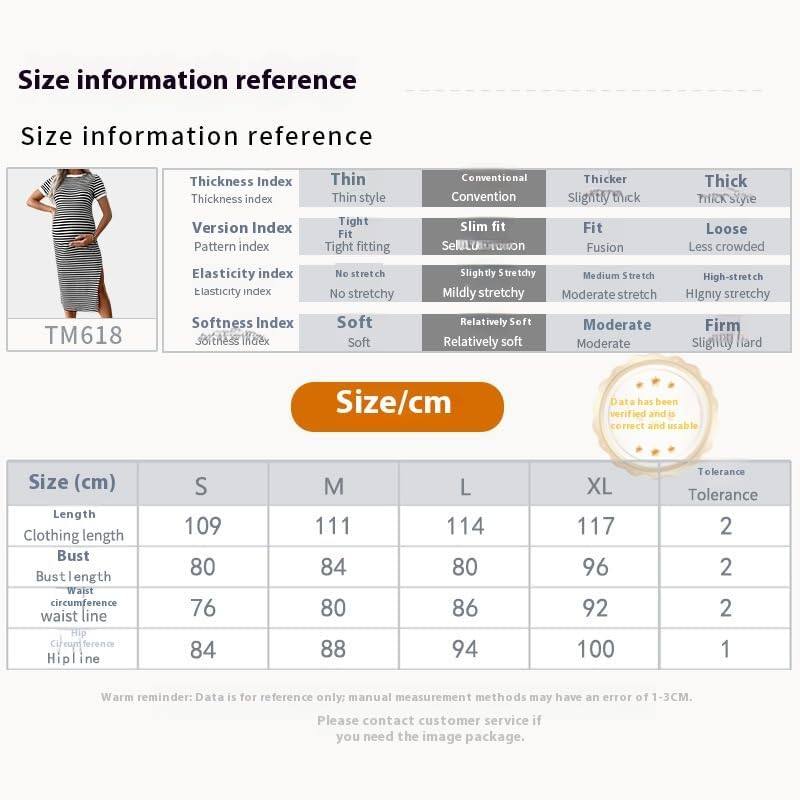 Maternity Striped Dress, Casual Flared Hem, Elegant image number 1