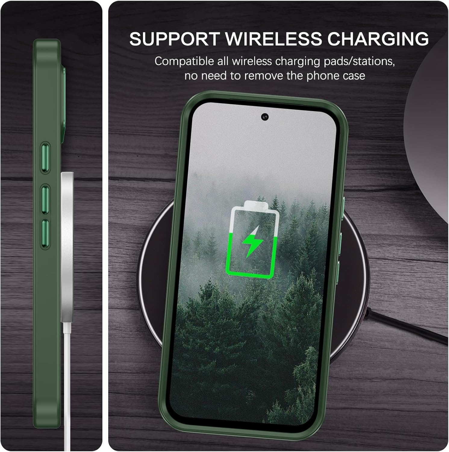 BENTOBEN for Google Pixel 8A Case, Google 8A Magnetic Case [Compatible with Magsafe] Translucent Matte Slim Shockproof Anti-Fingerprint Anti-Scratch Protective Cover for Google 8A 6.1&rsquo;&rsquo;Green image number 4