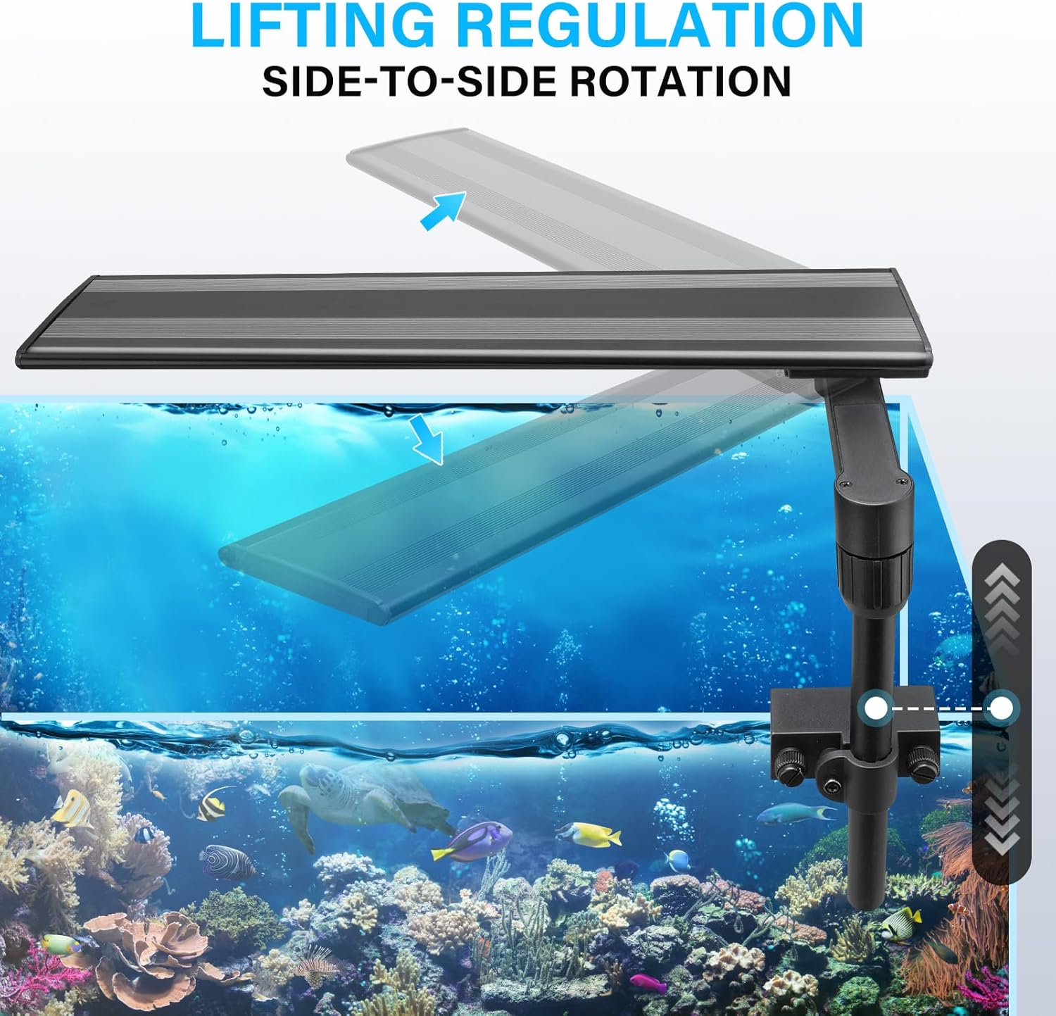 Zingbabu Aquarium Light, 30-50CM 20W Full Spectrum LED Clip on Fish Tank Light, 270&deg; Rotation Fish Lamp, Exclusive for 2-15 Gallon Fish Tanks, Freshwater Aquarium Lights for Plants