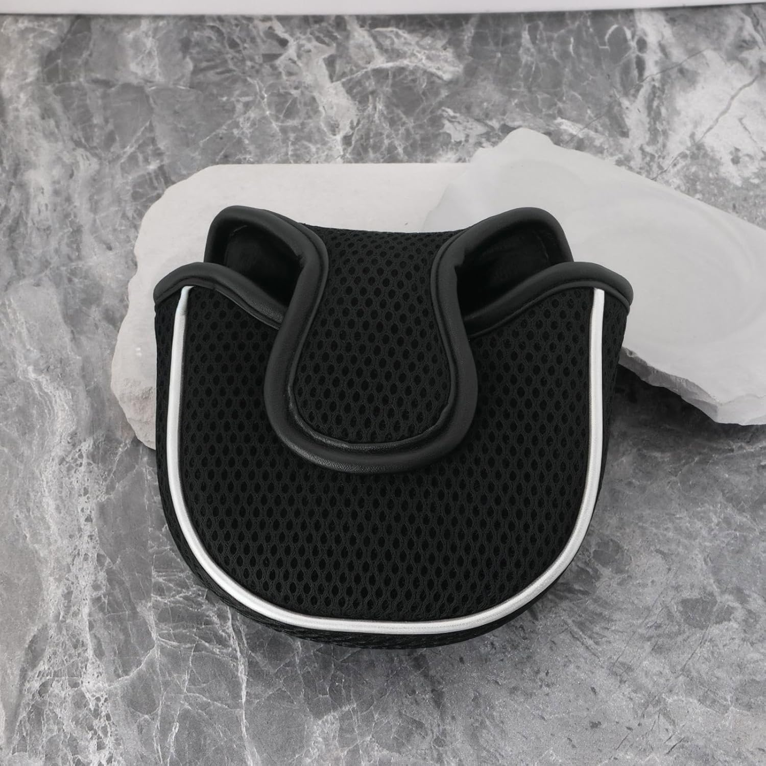 Ecsing Black Mesh Mallet Putter Cover Golf Putter Head Covers with Magnetic Closure Fashion Golf Accessories Golf Head Covers Putters image number 4