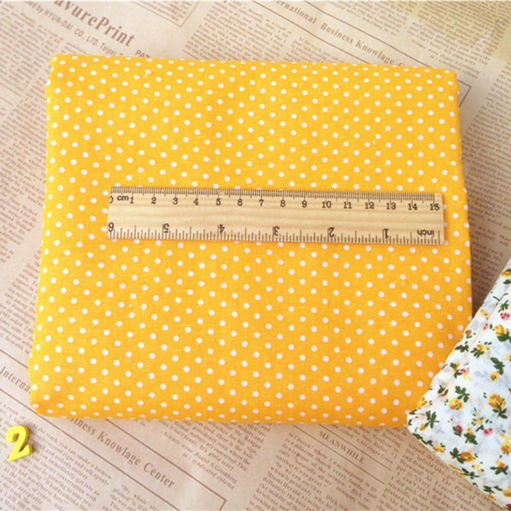 7Pcs Top Orange Cotton Craft Fabric Bundle Squares Patchwork DIY Sewing Scrapbooking Quilting Floral Dot Pattern Craft and Hobby Fabric 10" X 10" (25Cm X 25Cm) image number 2