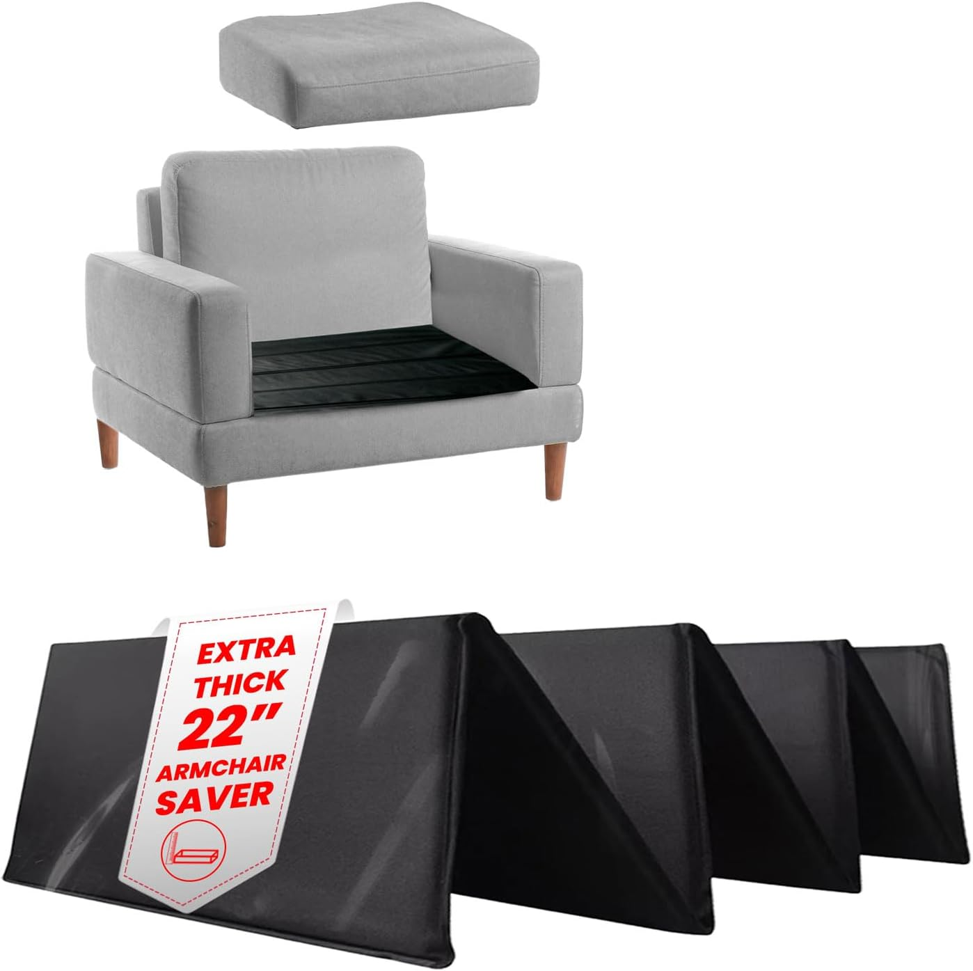 LAMINET Deluxe Extra Thick Sagging Furniture Cushion Support Insert| Seat Saver| New and Improved| Extend the Life of Your Sofa| 60% Thicker - Sofa - 17" L X 66" W